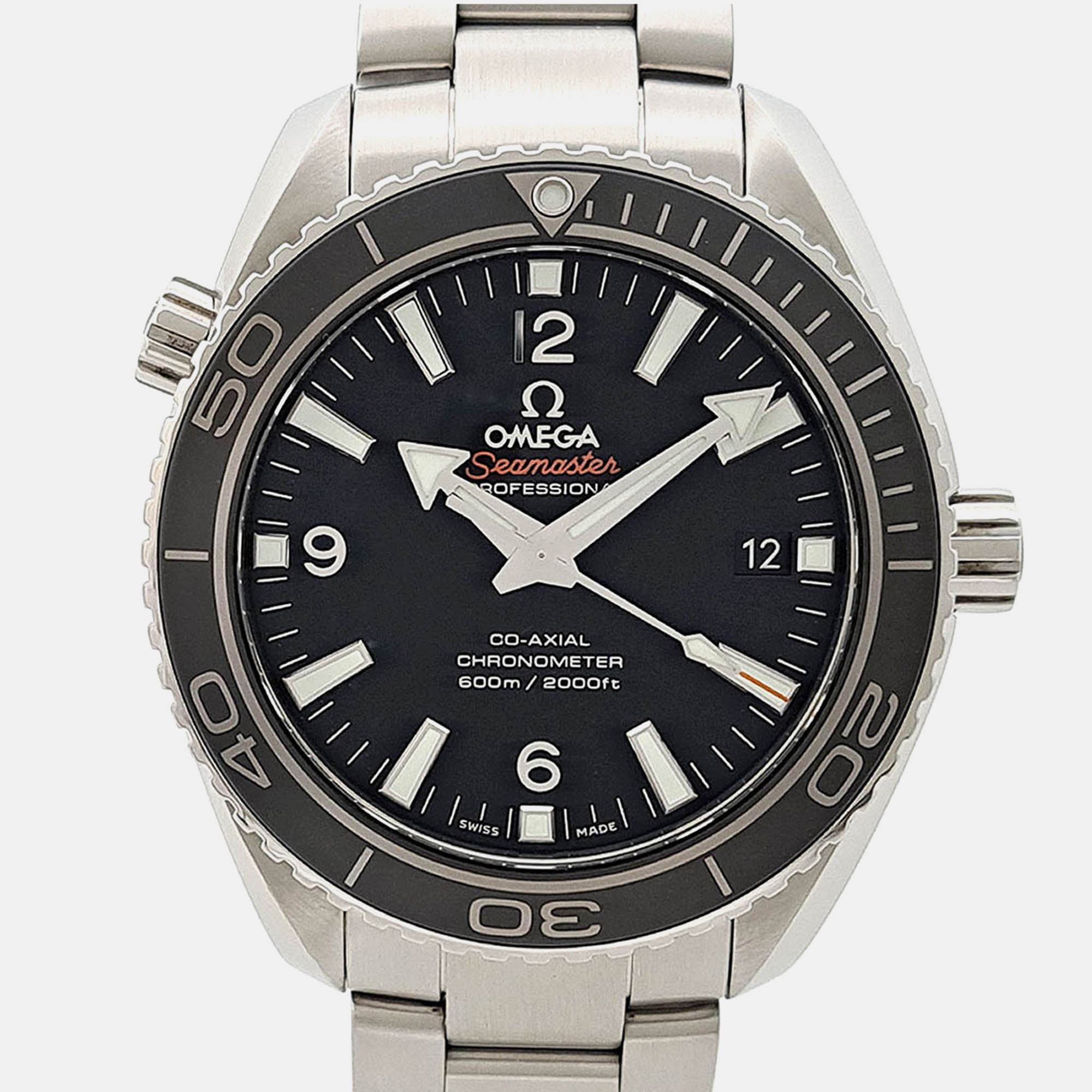 

Omega Black Stainless Steel Seamaster Planet Ocean 232.30.42.21.01.001 Automatic Men's Wristwatch 42 mm