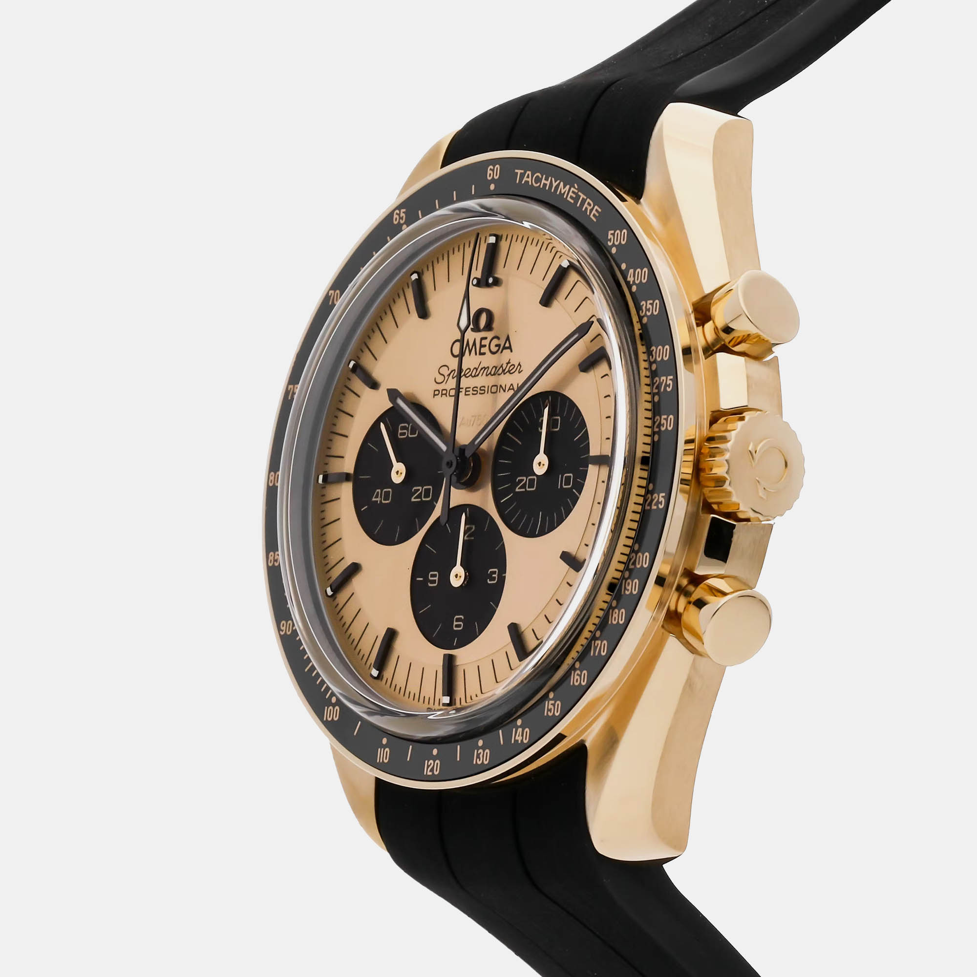 Omega Gold 18k Yellow Gold Speedmaster Moonwatch 310.62.42.50.99.001 Manual Winding Men`s Wristwatch 42 mm 