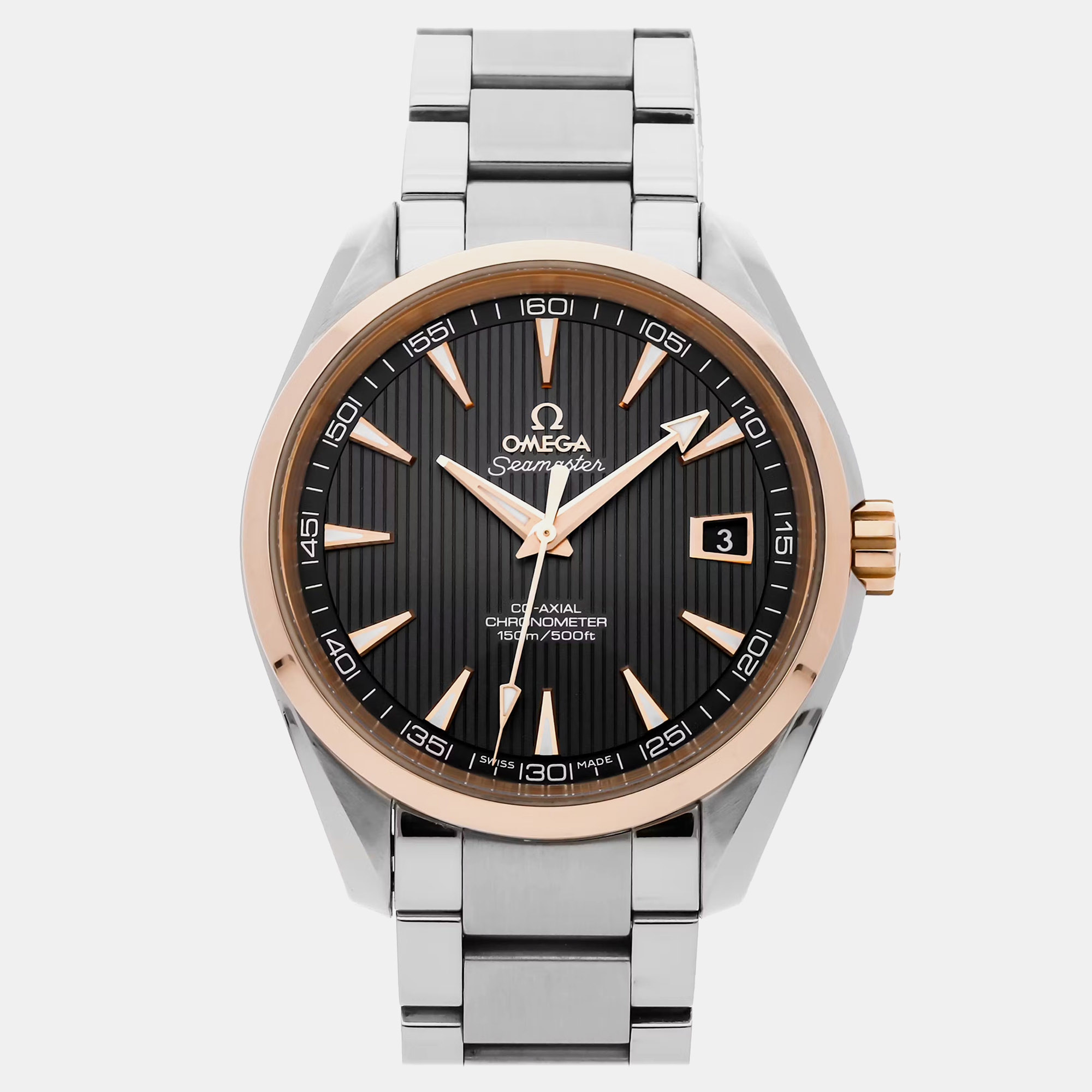 

Omega Grey 18k Rose Gold Stainless Steel Seamaster Aqua Terra 231.20.42.21.06.002 Automatic Men's Wristwatch 41 mm