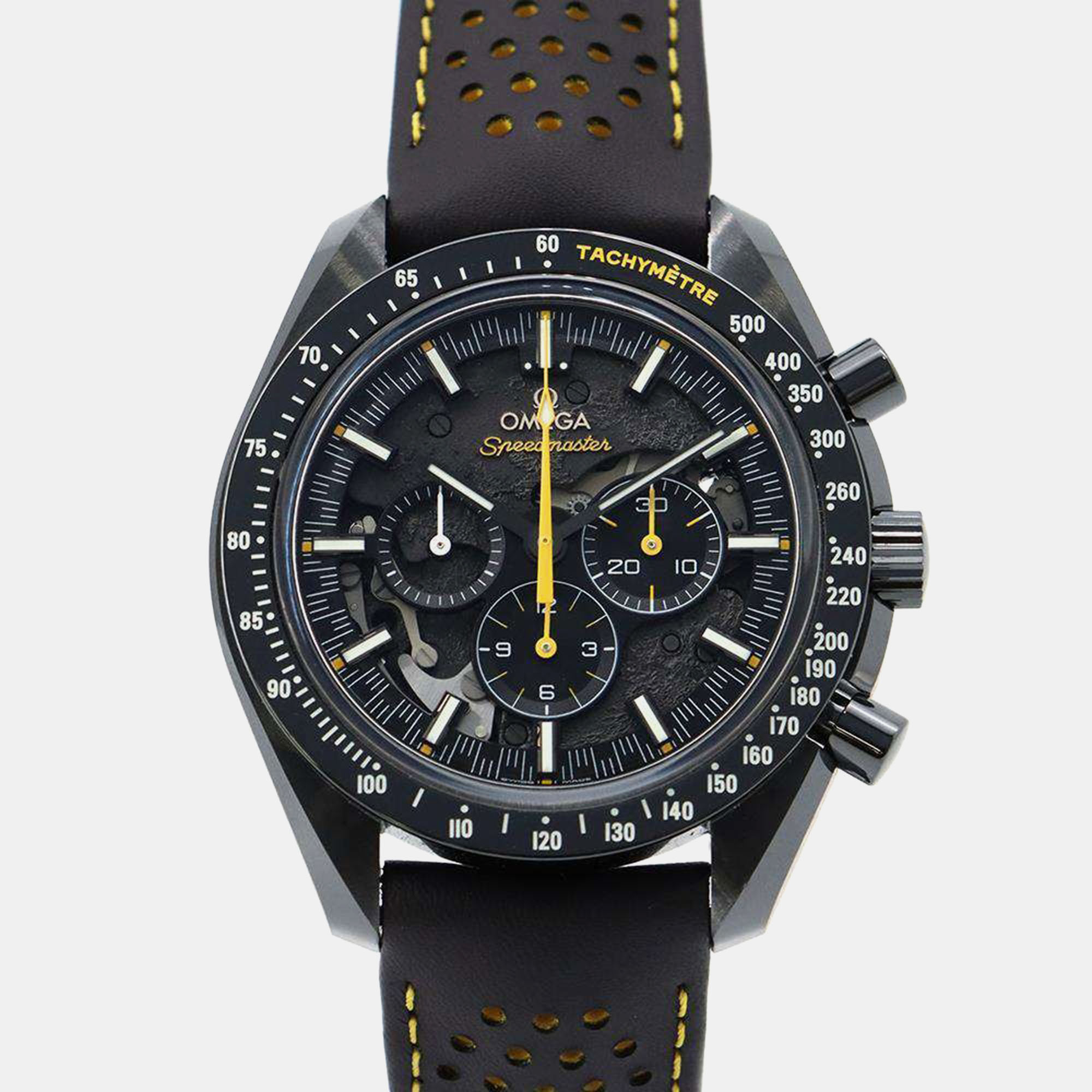 

Omega Black Ceramic Speedmaster Manual Winding Men's Wristwatch 44 mm