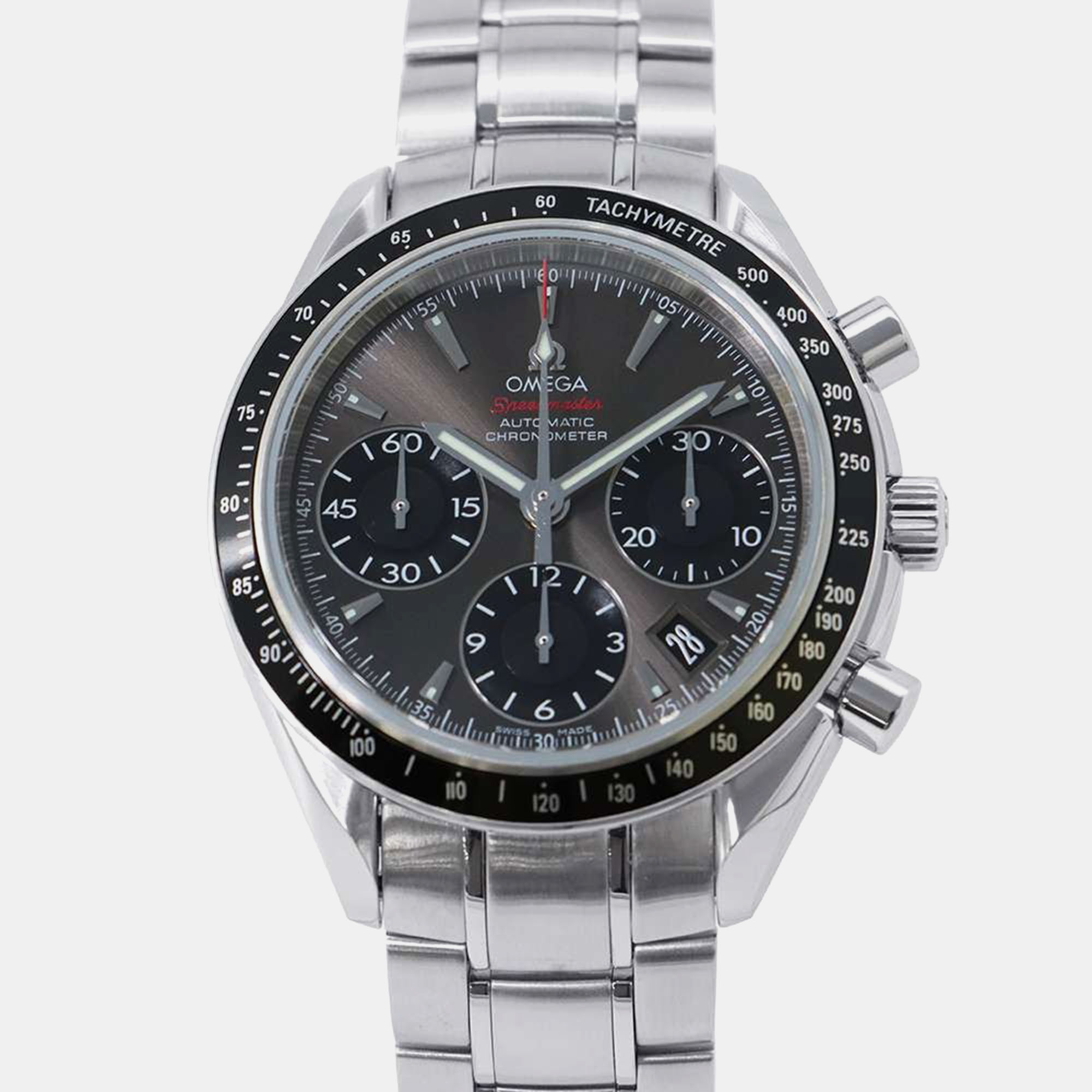 

Omega Grey Stainless Steel Speedmaster Automatic Men's Wristwatch 40 mm