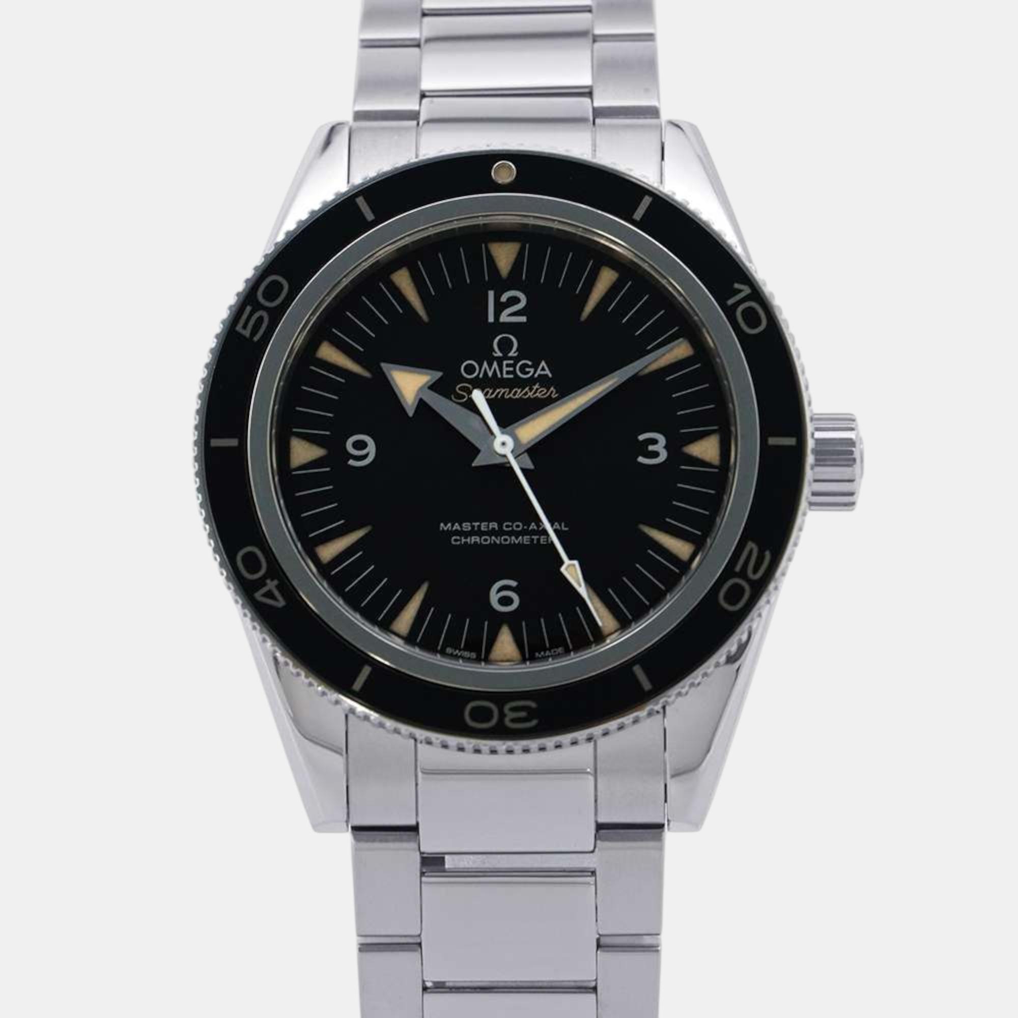 

Omega Black Stainless Steel Seamaster 233.30.41.21.01.001 Automatic Men's Wristwatch 41 mm