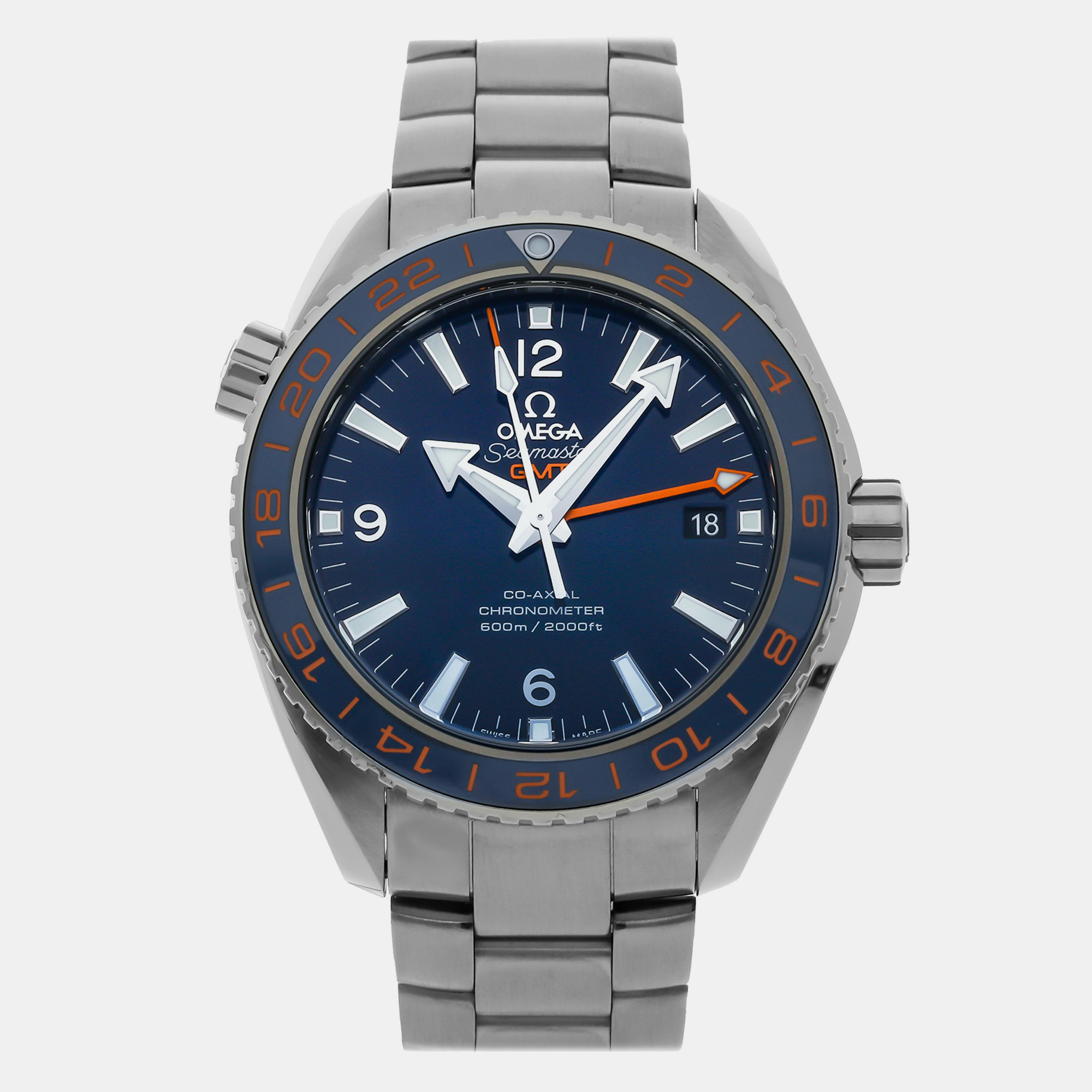 

Pre-Owned Omega Seamaster Planet Ocean 600M GMT "GoodPlanet" 232.30.44.22.03.001, Blue