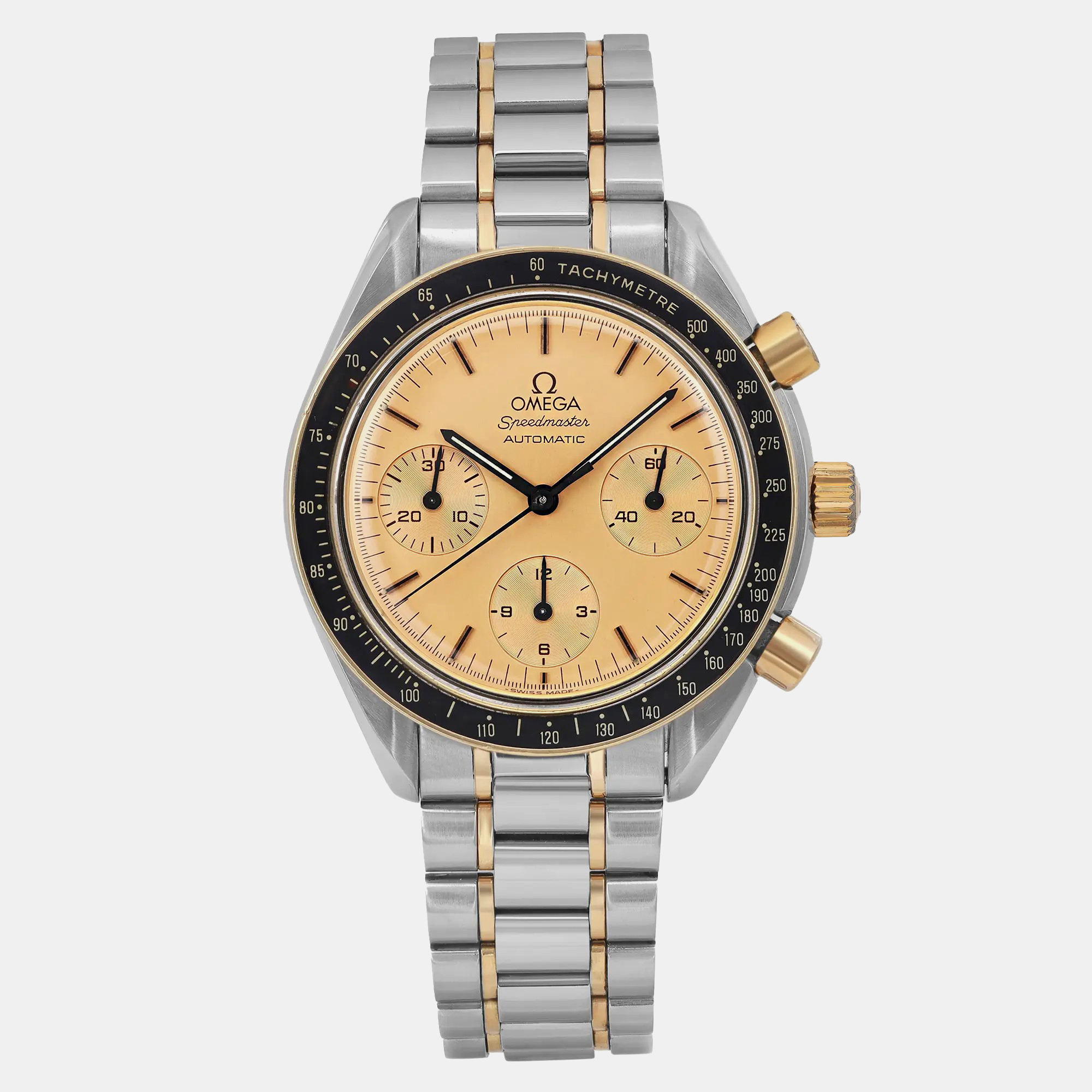 

Omega Gold 18K Gold Stainless Steel Speedmaster 3310.10.00 Automatic Men's Wristwatch