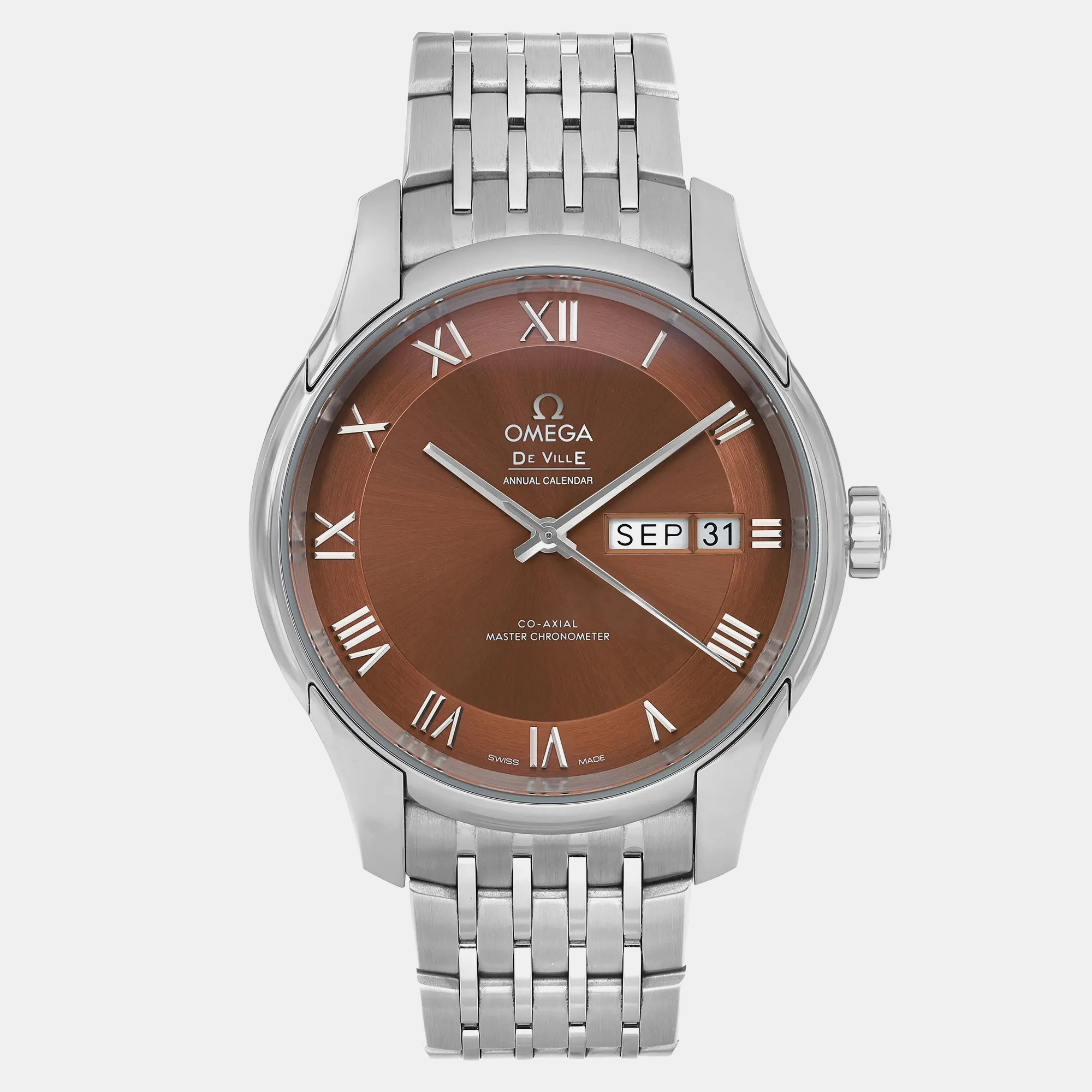 

Omega Brown Stainless Steel De Ville Hour Vision 433.10.41.22.10.001 Automatic Men's Wristwatch