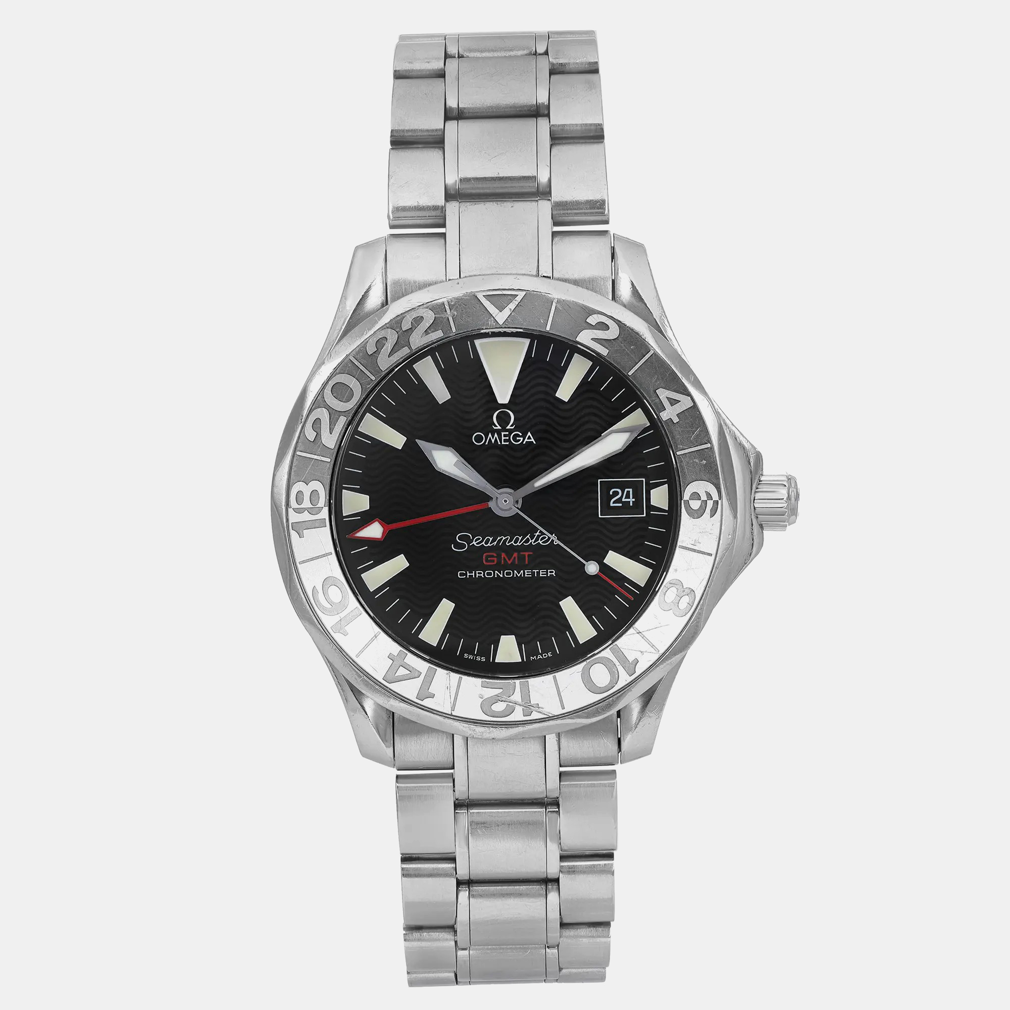 

Omega Seamaster Gmt 50Th Anniversary Steel Black Dial Men Wristwatch