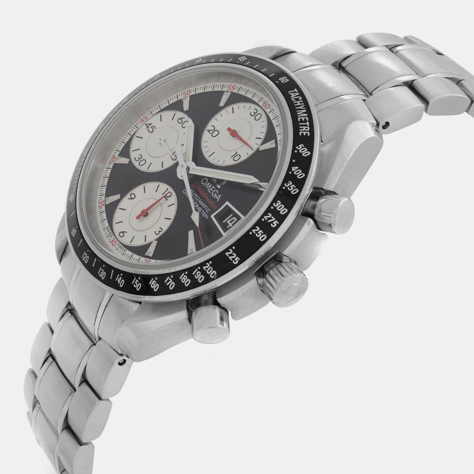 Omega Black Stainless Steel Speedmaster 3210.51.00 Automatic Men`s Wristwatch 40 mm 