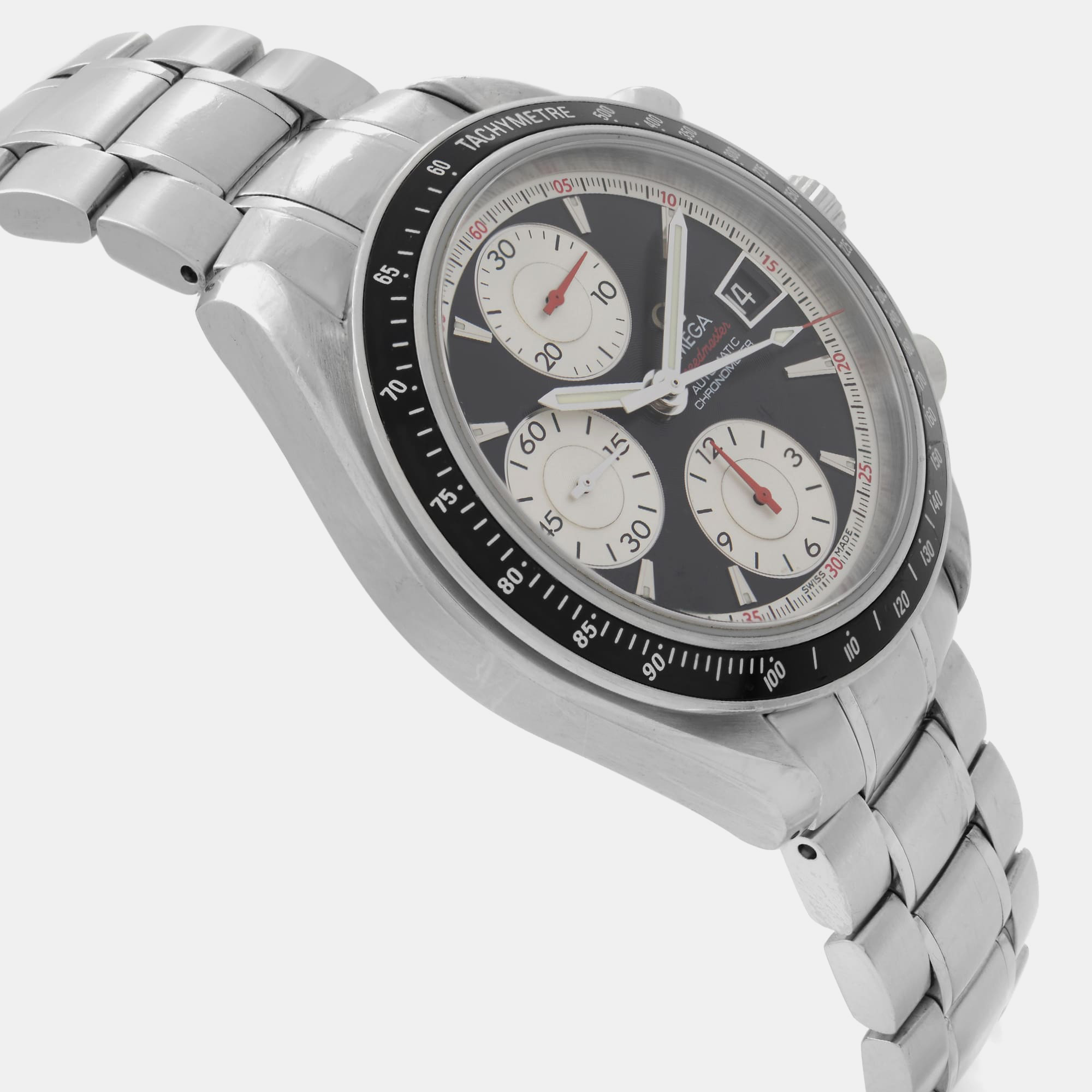 Omega Black Stainless Steel Speedmaster 3210.51.00 Automatic Men`s Wristwatch 40 mm 
