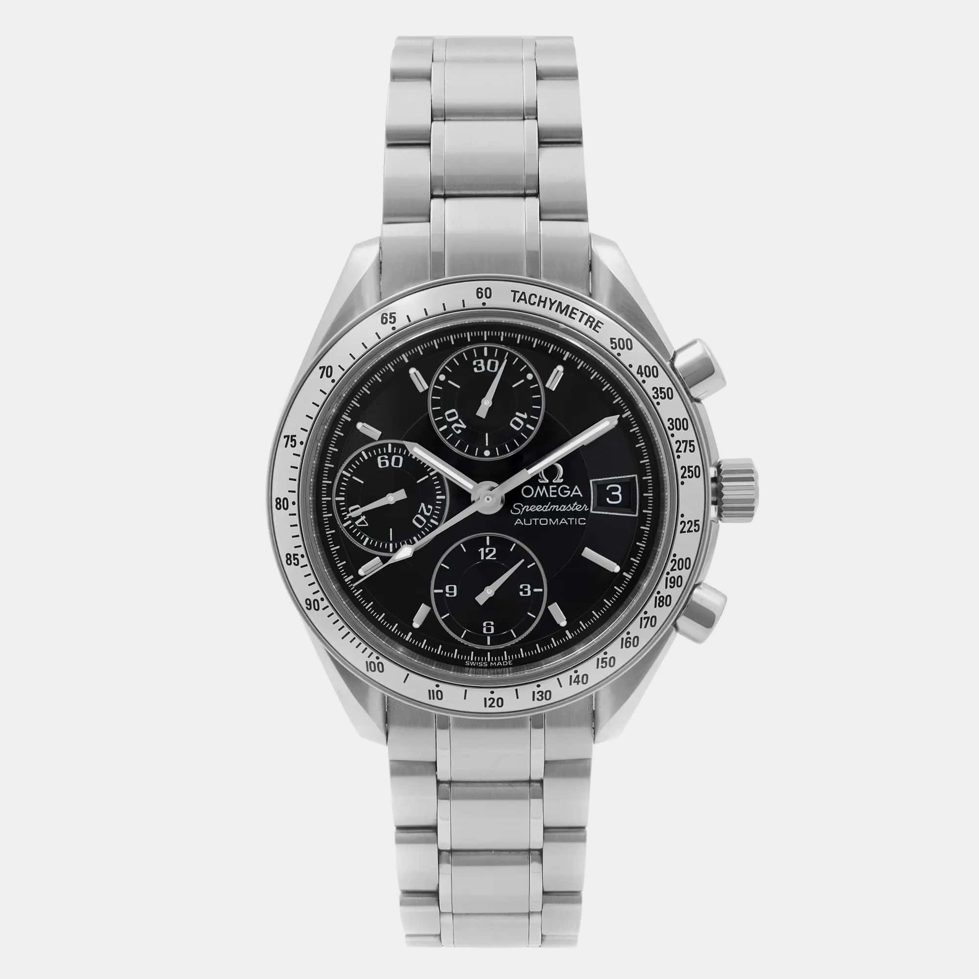 

Omega Black Stainless Steel Speedmaster 3513.50.00 Automatic Men's Wristwatch 39 mm