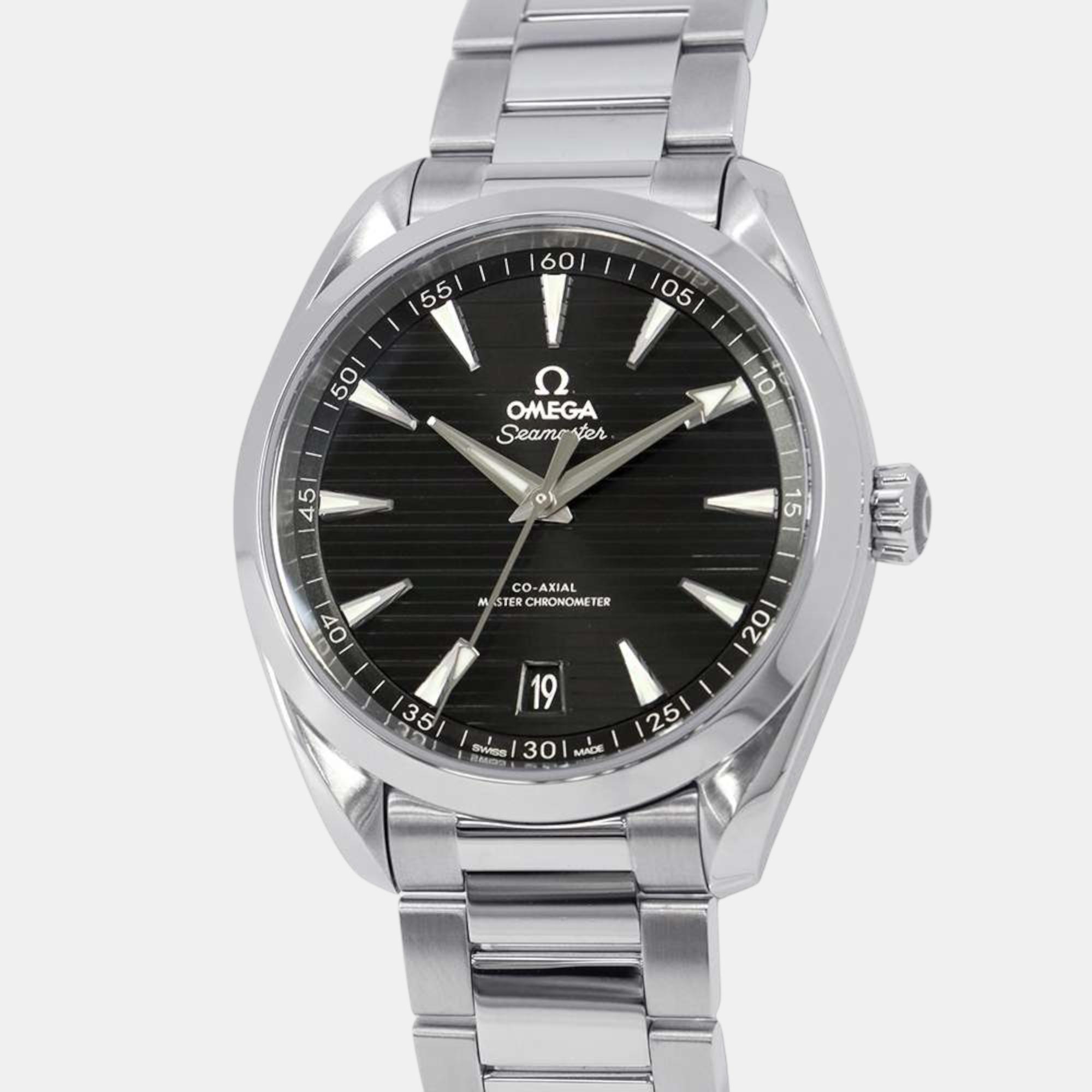 

Omega Black Stainless Steel Seamaster Aqua Terra Automatic Men's Wristwatch 41 mm