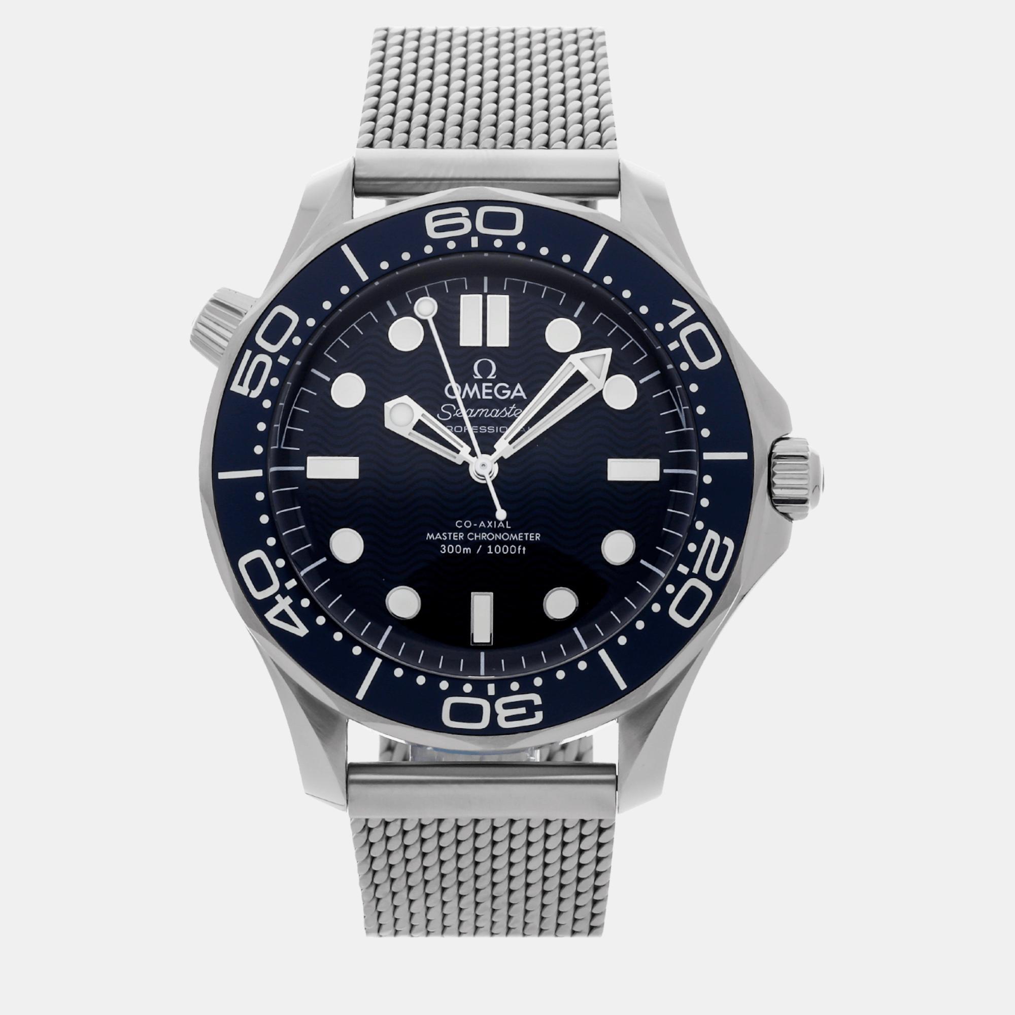 

Pre-Owned Omega Seamaster Diver 300M James Bond 60th Anniversary Edition 210.30.42.20.03.002, Blue