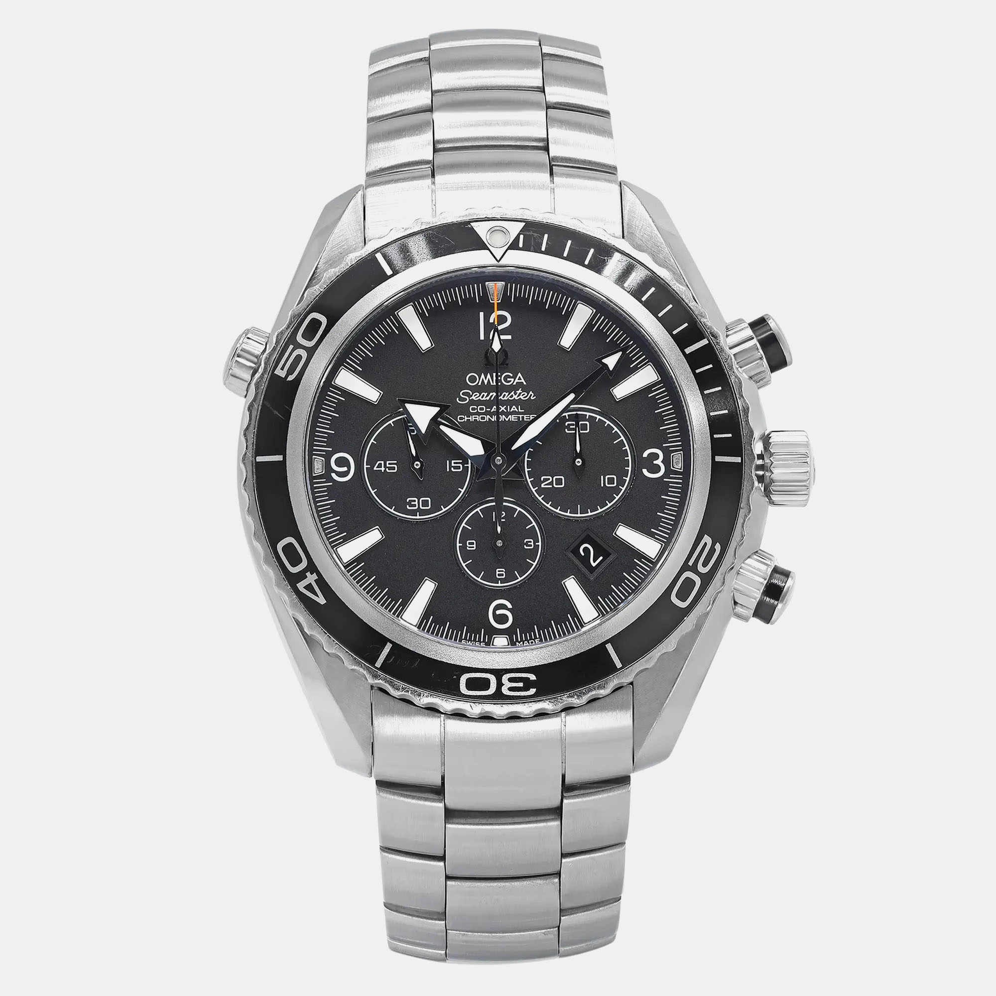 

Omega Black Stainless Steel Seamaster Planet Ocean 2210.50.00 Automatic Men's Wristwatch