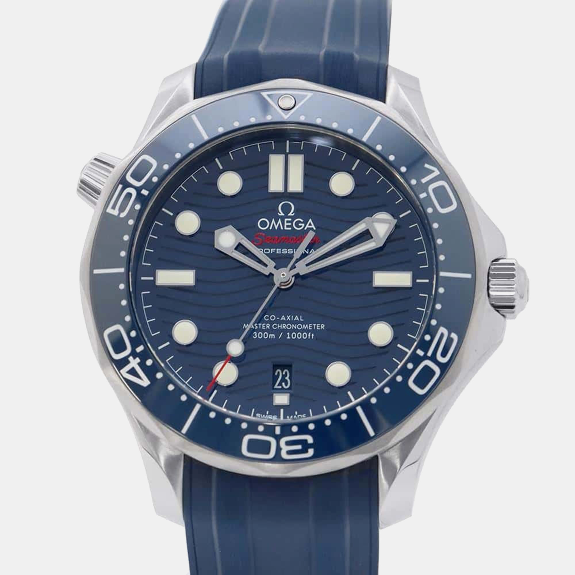 

Omega Blue Stainless Steel Seamaster 300M 210.32.42.20.03.001 Automatic Men's Wristwatch