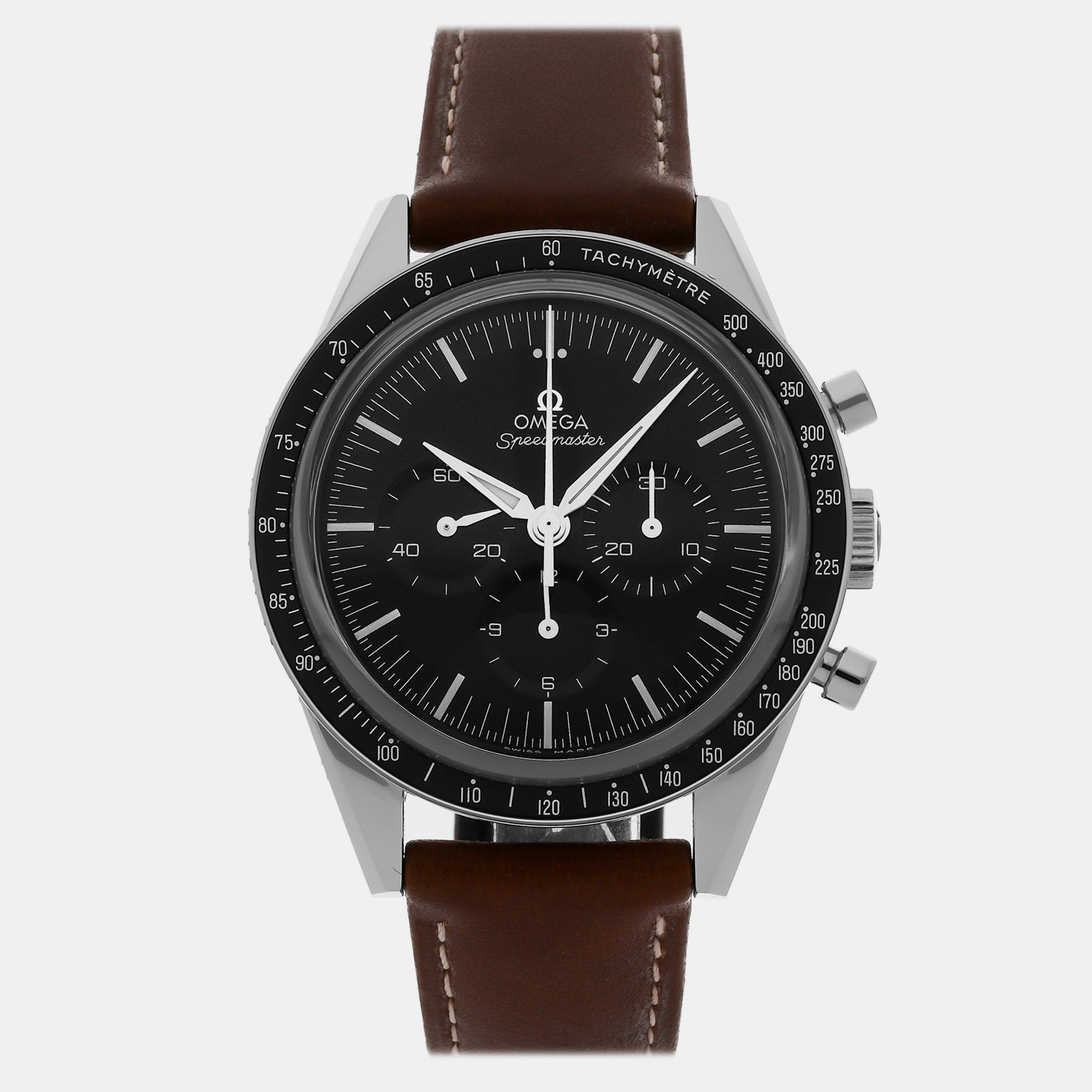 

Pre-Owned Omega Speedmaster Anniversary Series Chronograph First Omega In Space 39 mm, Black