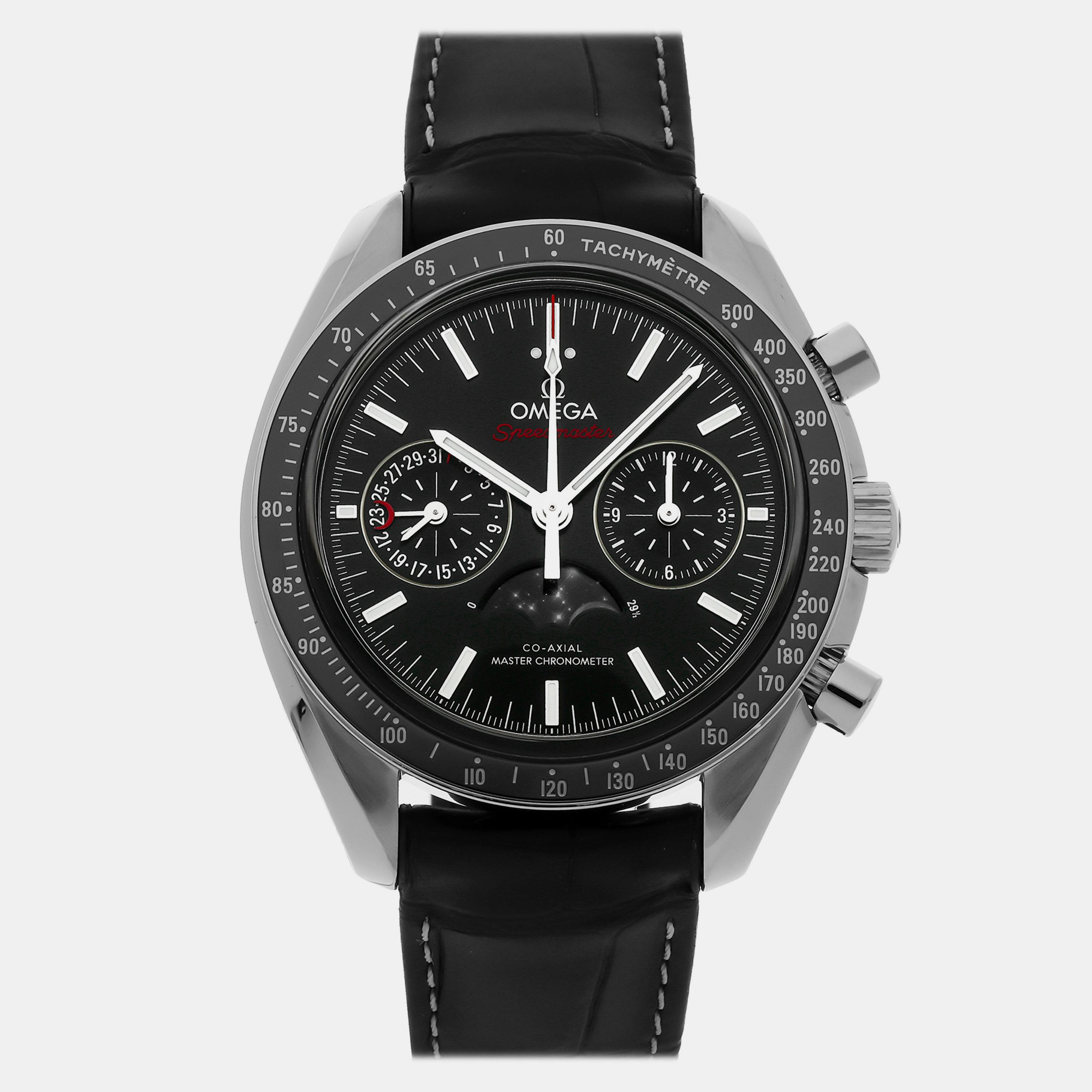 

Pre-Owned Omega Speedmaster Moonwatch Moonphase Chronograph 304.33.44.52.01.001, Black