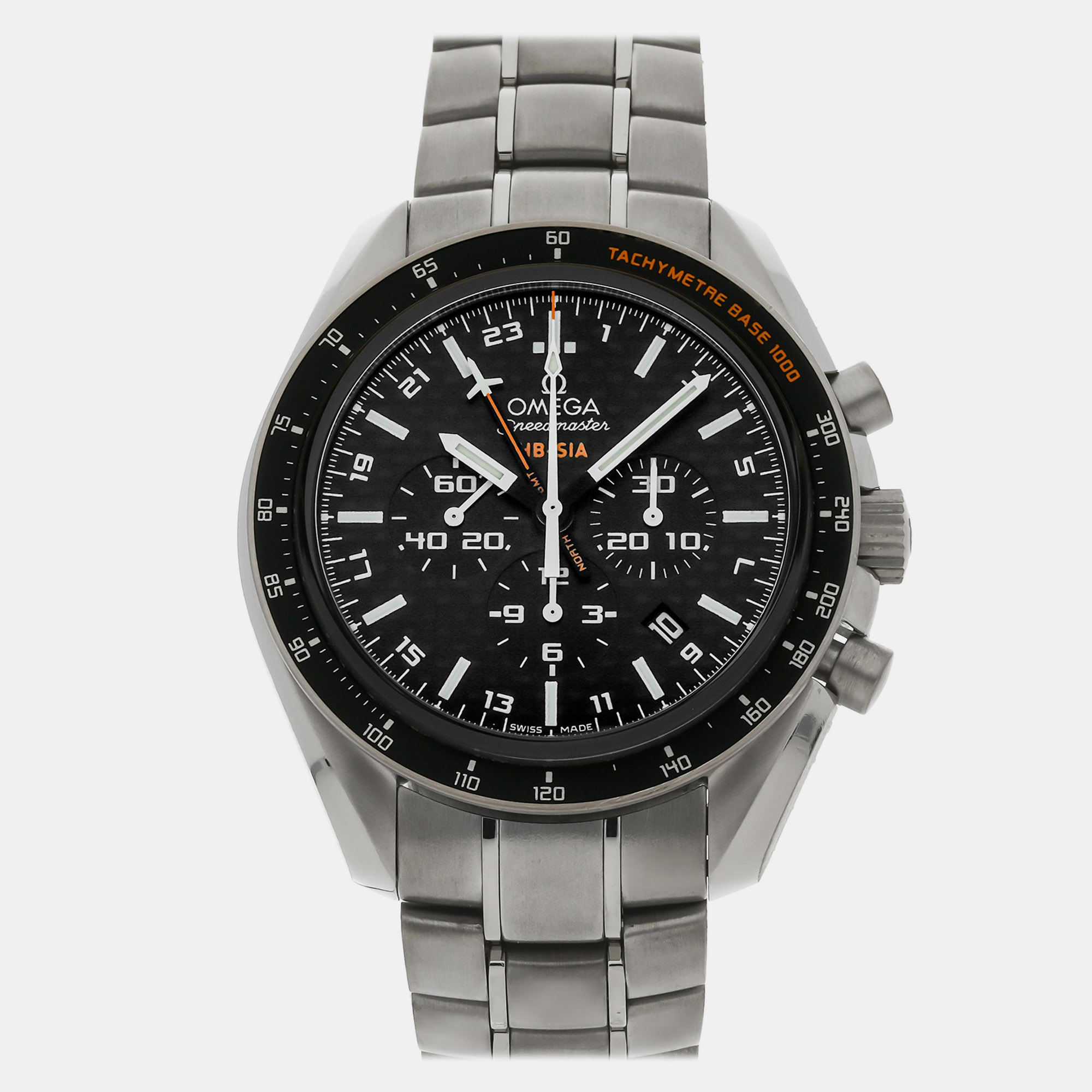 

Pre-Owned Omega Speedmaster Anniversary Series Chronograph HB-SIA GMT Solar Impulse 44 mm, Black