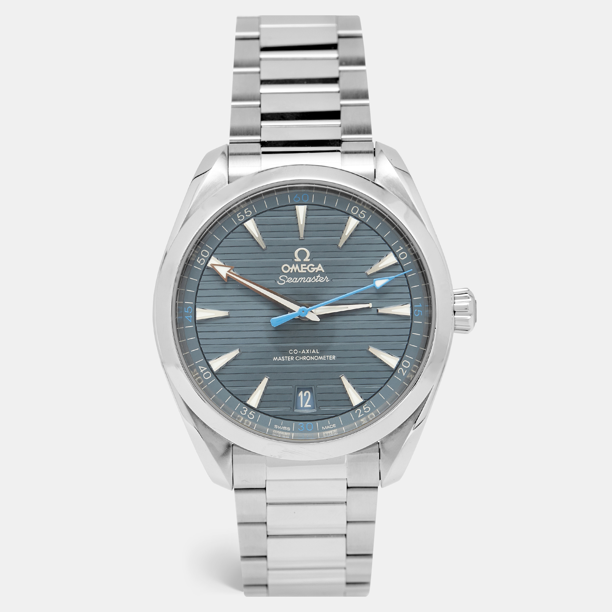 

Omega Blue Stainless Steel Aqua Terra