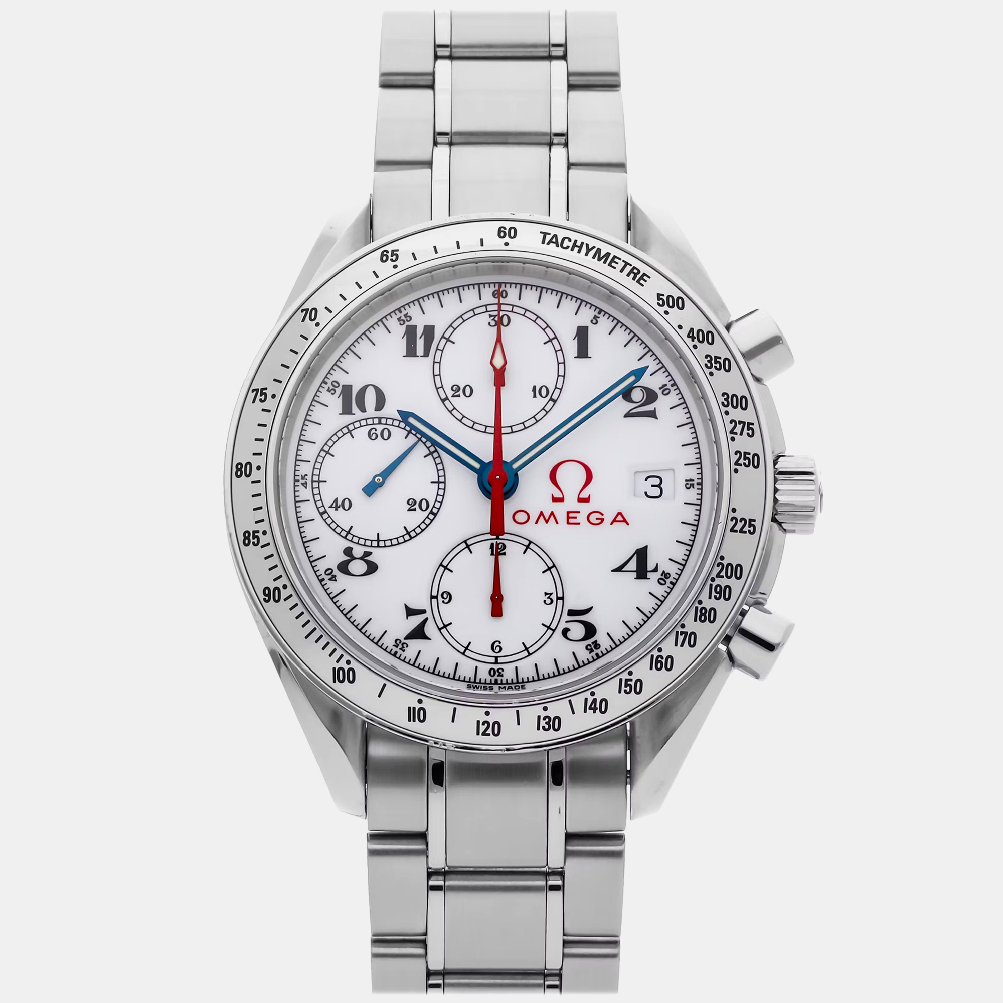 

Pre-Owned Omega Speedmaster Date Chronograph Olympic Collection 3513.20.00, White