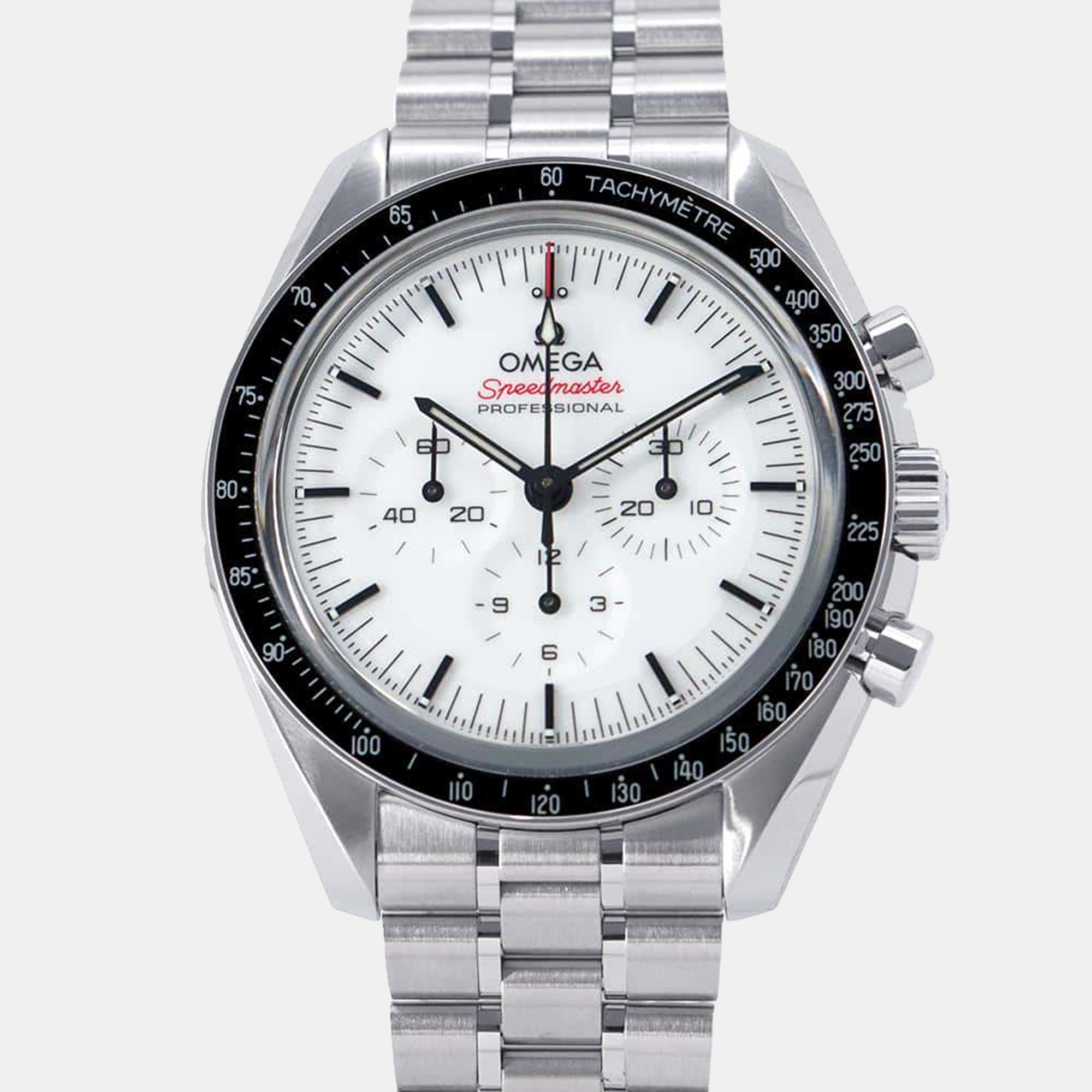 

Omega White Stainless Steel Speedmaster Professional Moonwatch 310.30.42.50.04.001 Manual Winding Men's Wristwatch