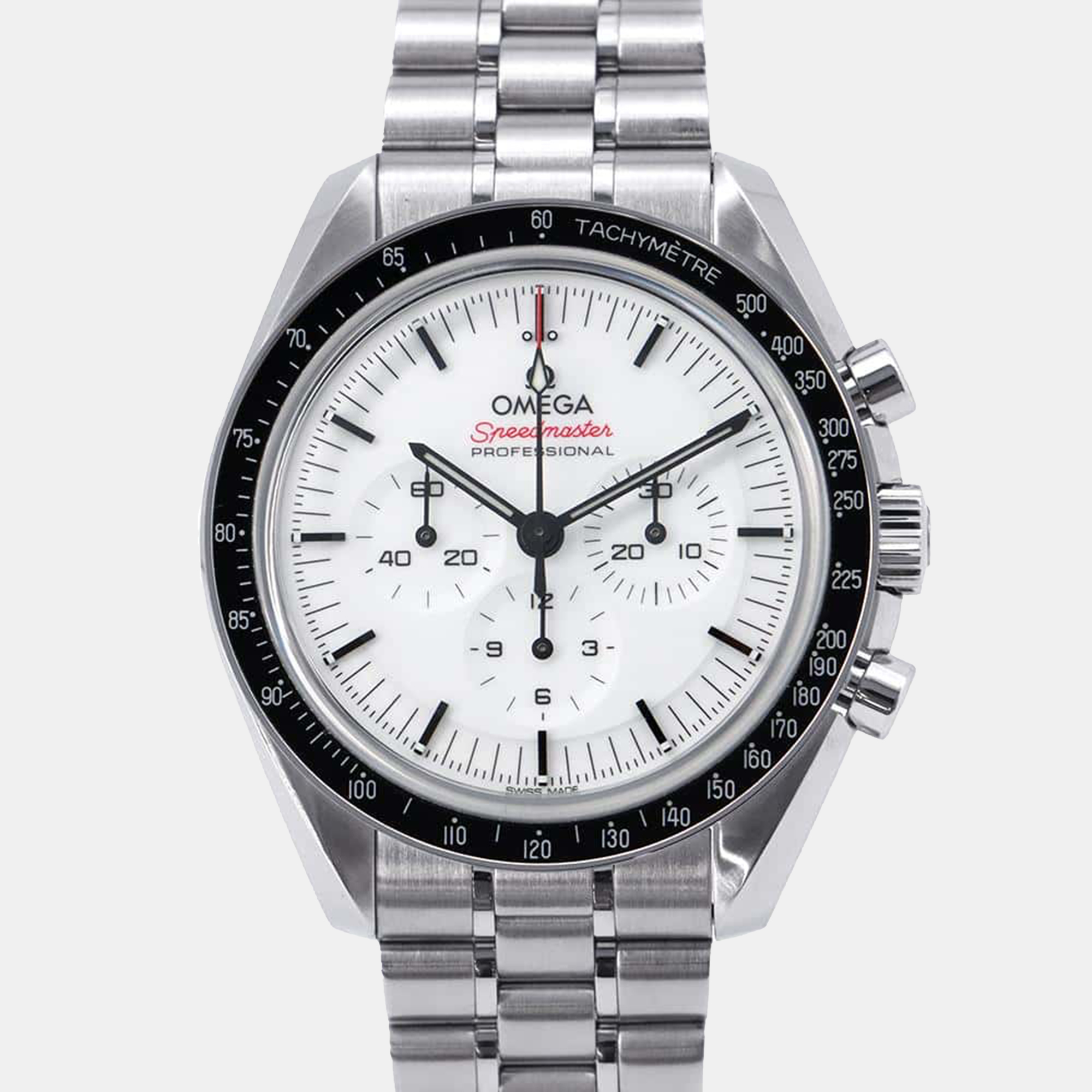 

Omega White Stainless Steel Speedmaster Professional Moonwatch 310.30.42.50.04.001 Manual Winding Men's Wristwatch