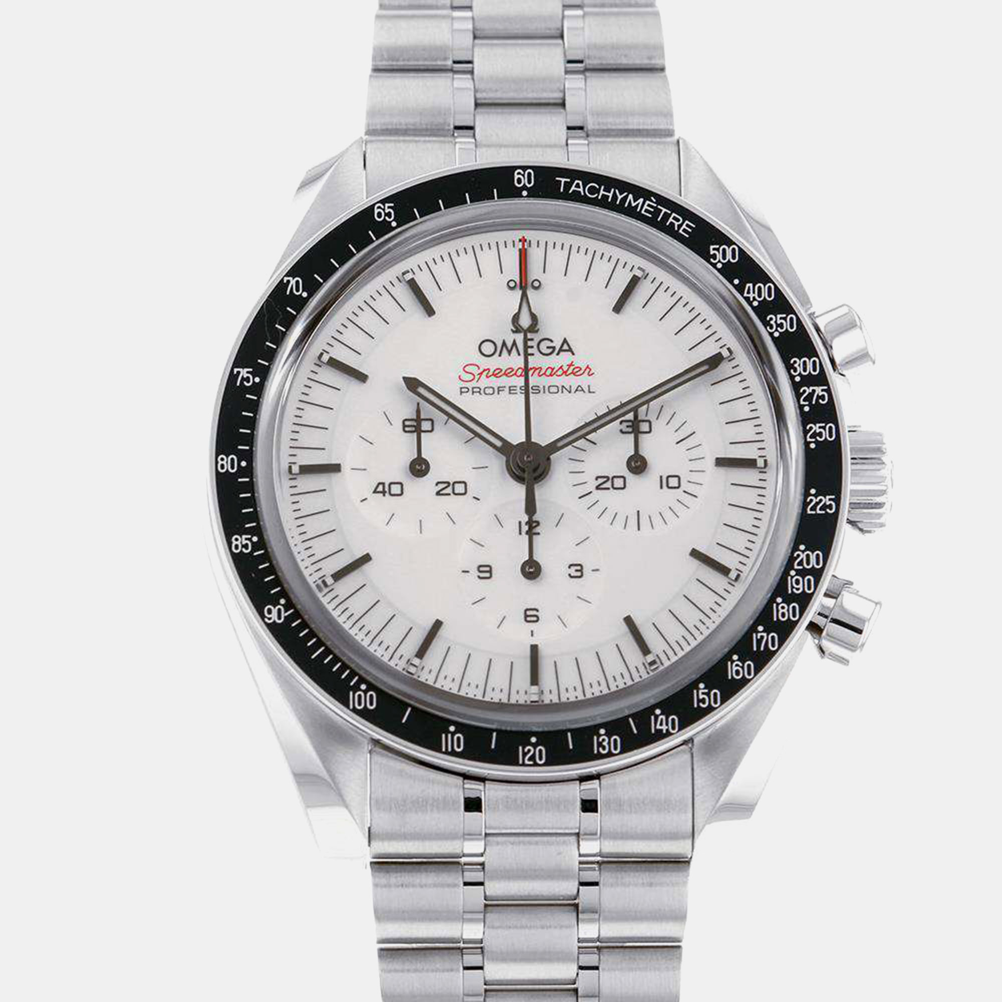 

Omega White Stainless Steel Speedmaster Professional Moonwatch 310.30.42.50.04.001 Manual Winding Men's Wristwatch