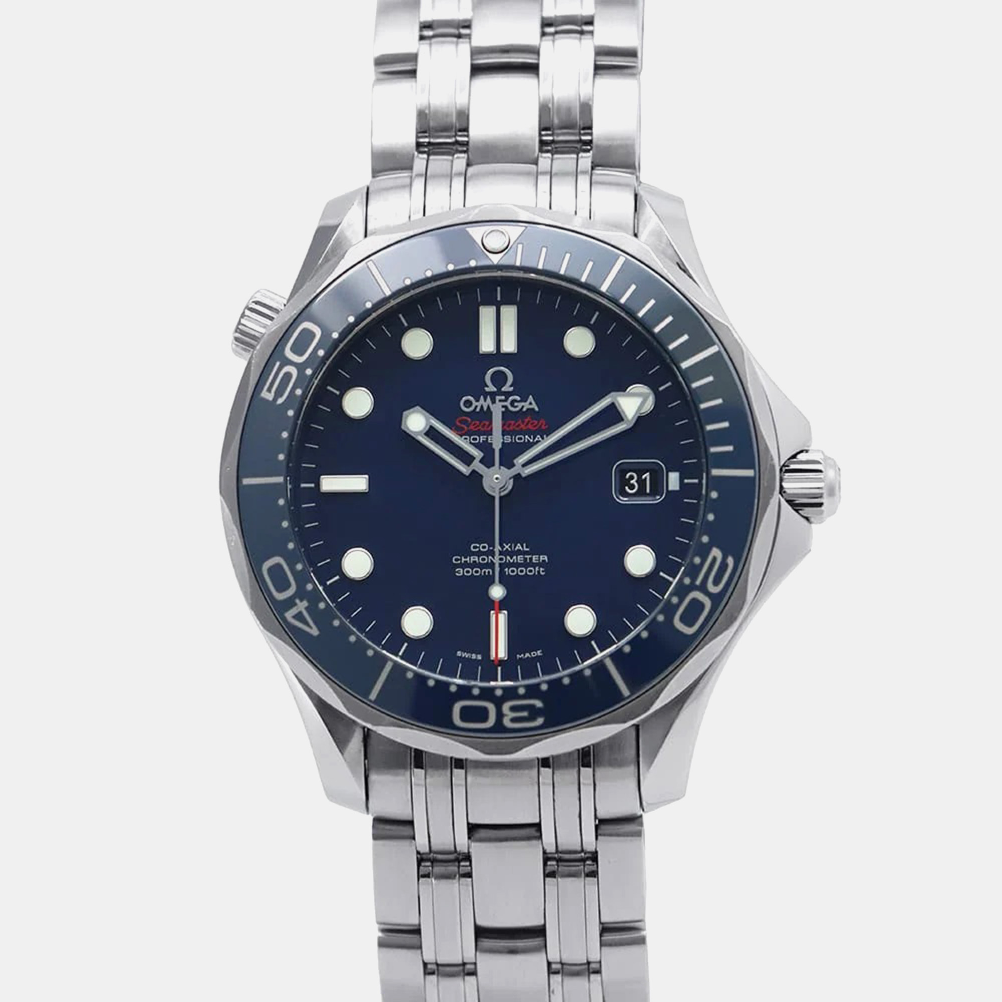 

Omega Blue Stainless Steel Seamaster 300M 212.30.41.20.03.001 Automatic Men's Wristwatch