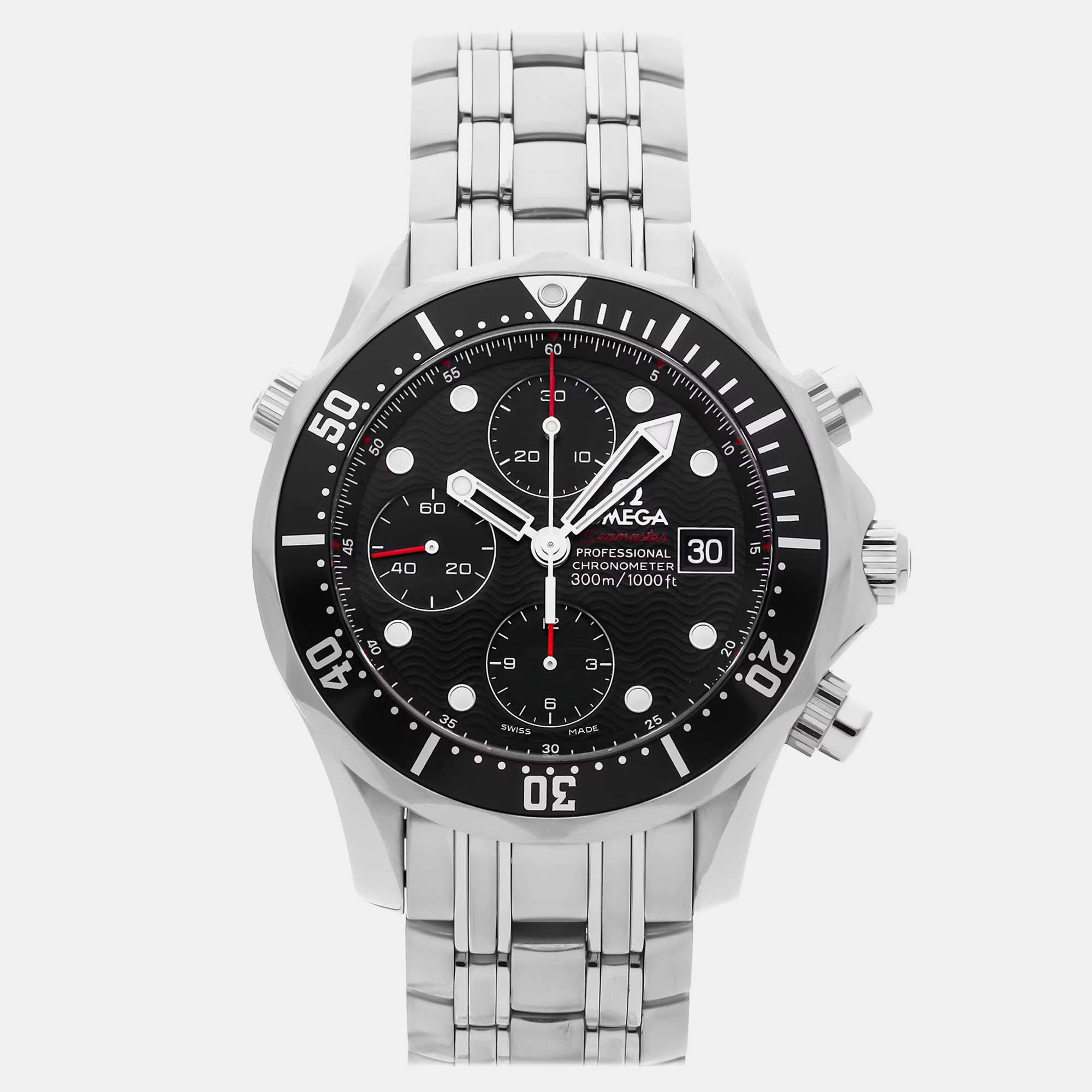 

Pre-Owned Omega Seamaster Diver 300M Chronograph 213.30.42.40.01.001, Black