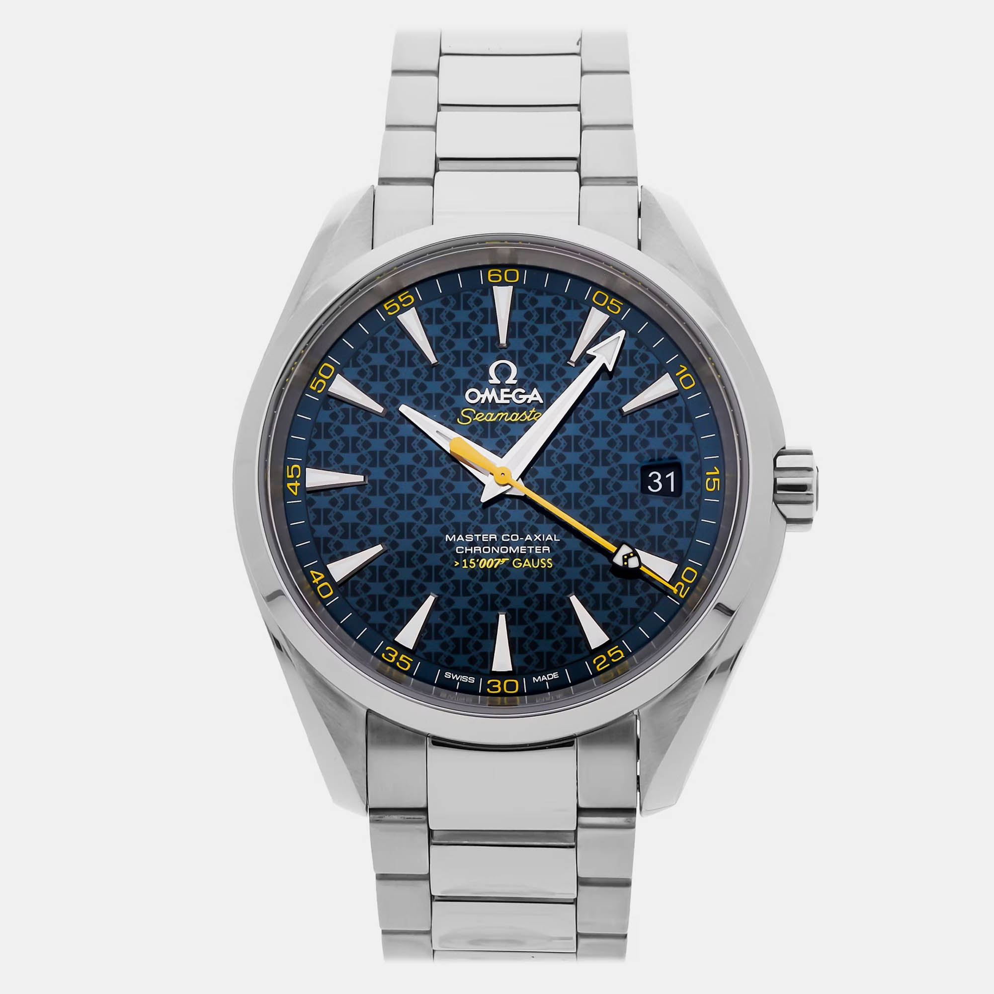 

Pre-Owned Omega Seamaster Aqua Terra James Bond Limited Edition 231.10.42.21.03.004, Blue
