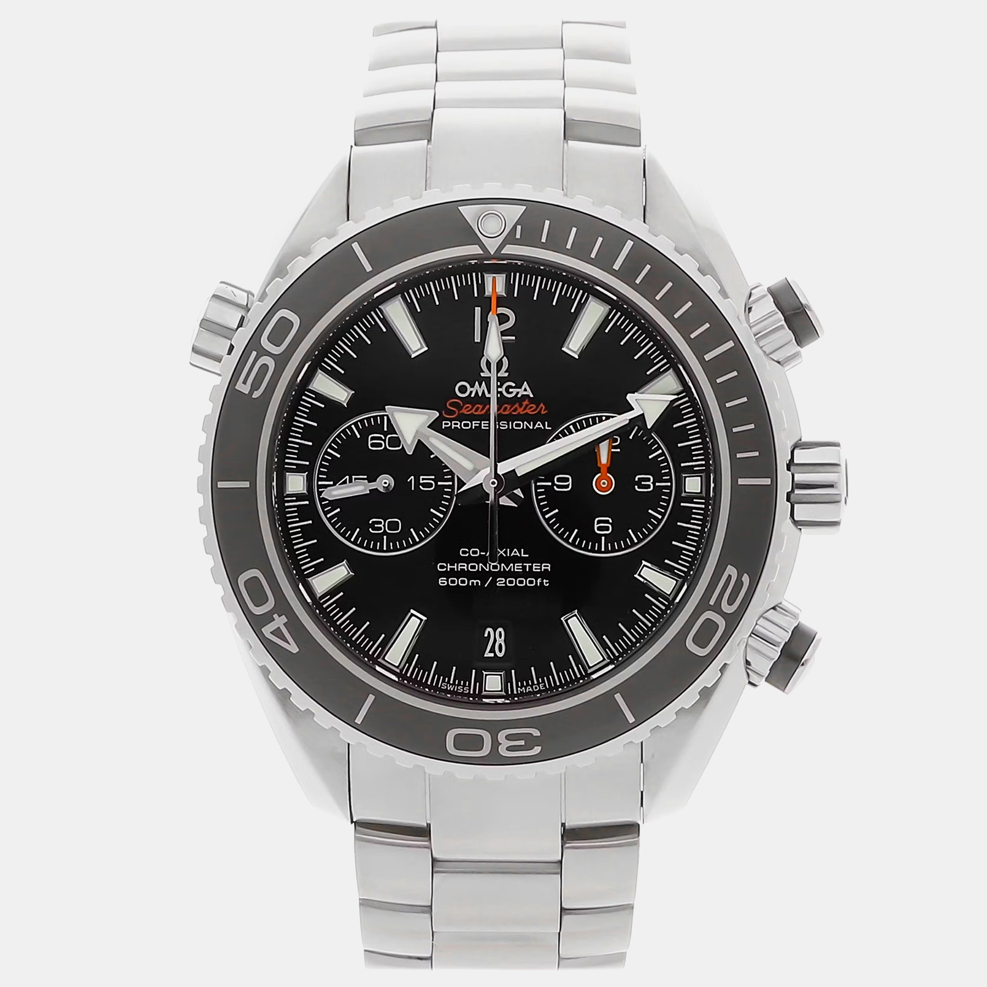 Pre-owned Omega Seamaster Planet Ocean Chronograph 232.30.46.51.01.001 In Black