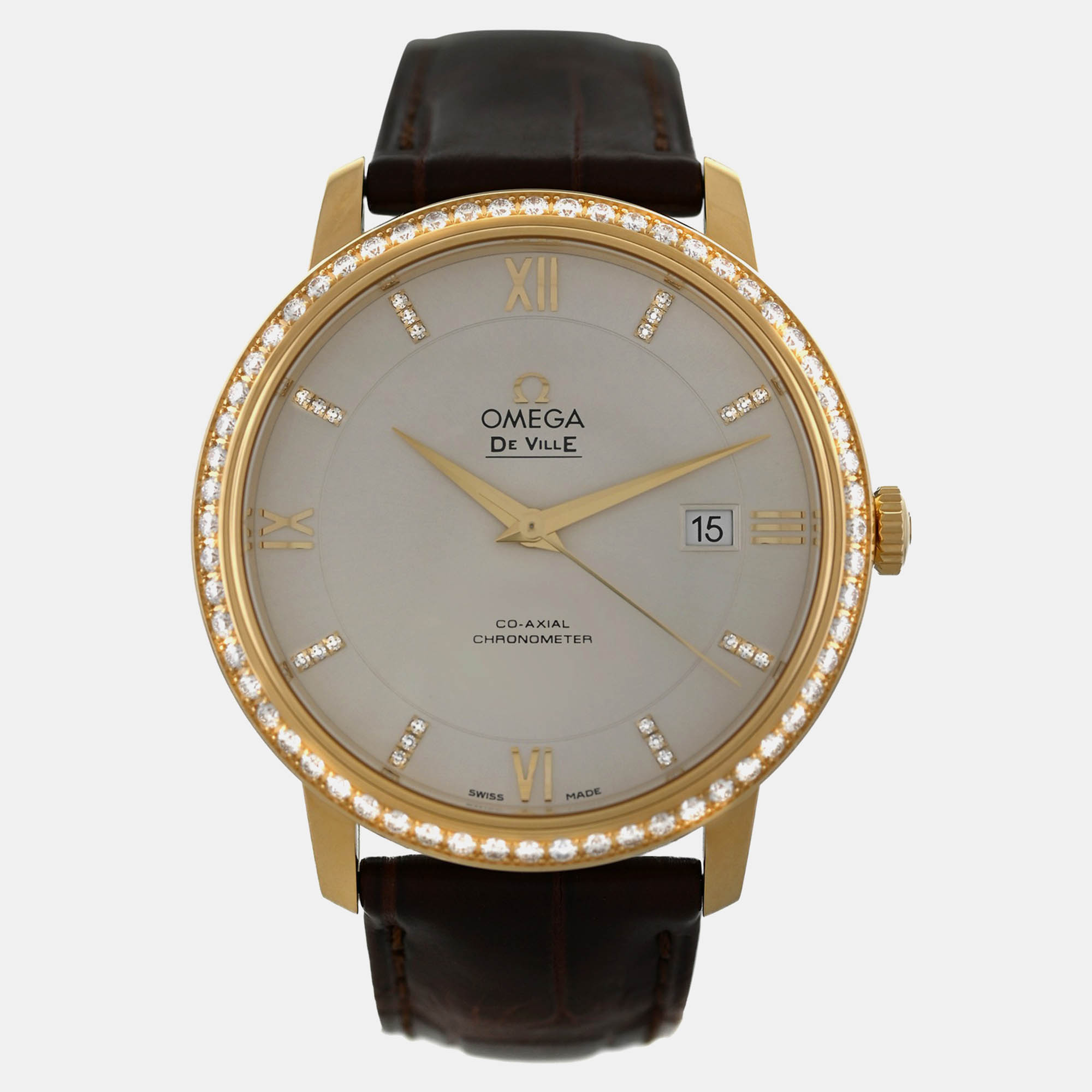 

Omega De Ville 424.58.40.20.52.001 Automatic Silver 18K Yellow Gold Men’s Wristwatch 39.5 mm