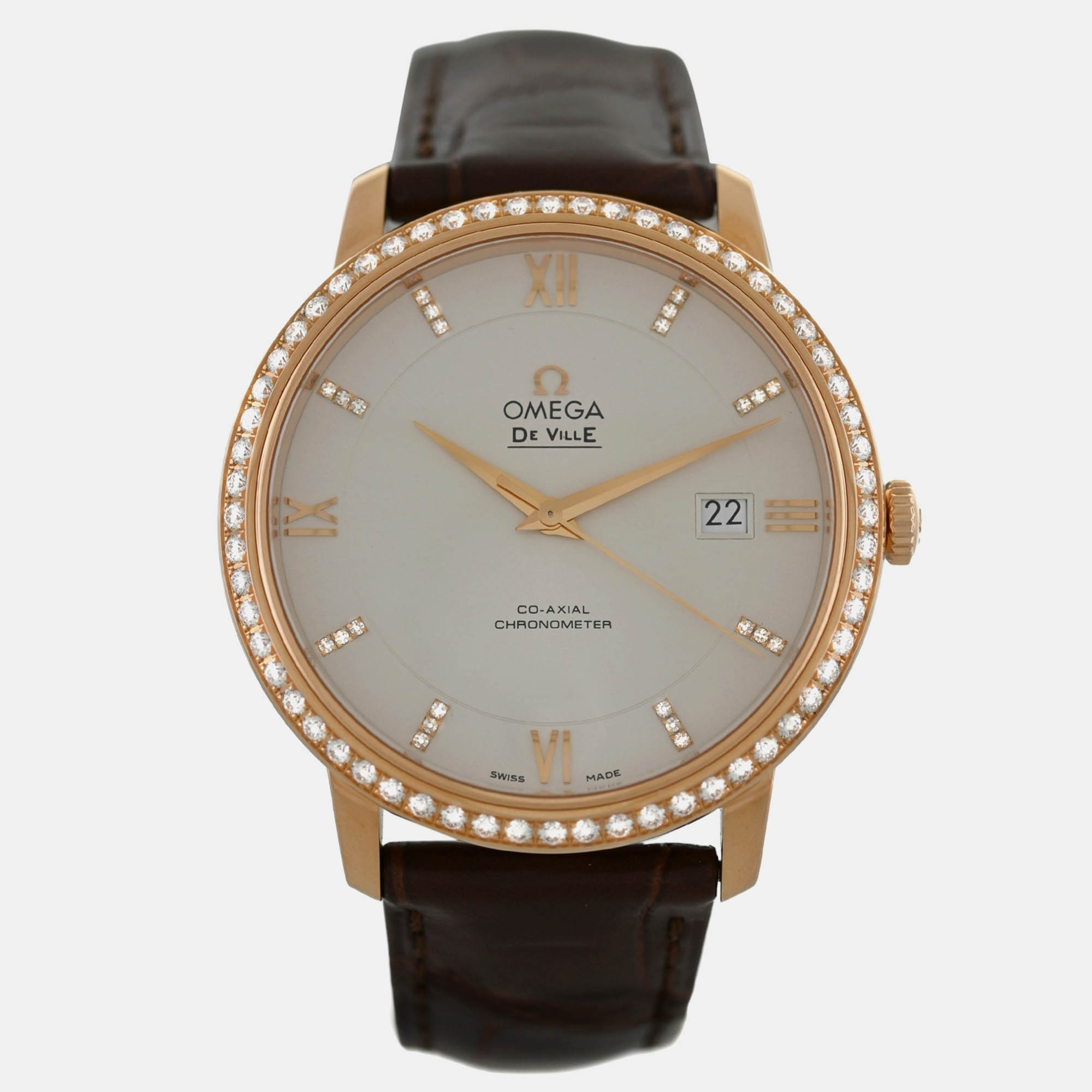 

Omega De Ville 424.58.40.20.52.002 Automatic Silver 18K Rose Gold Men’s Wristwatch 39.5 mm