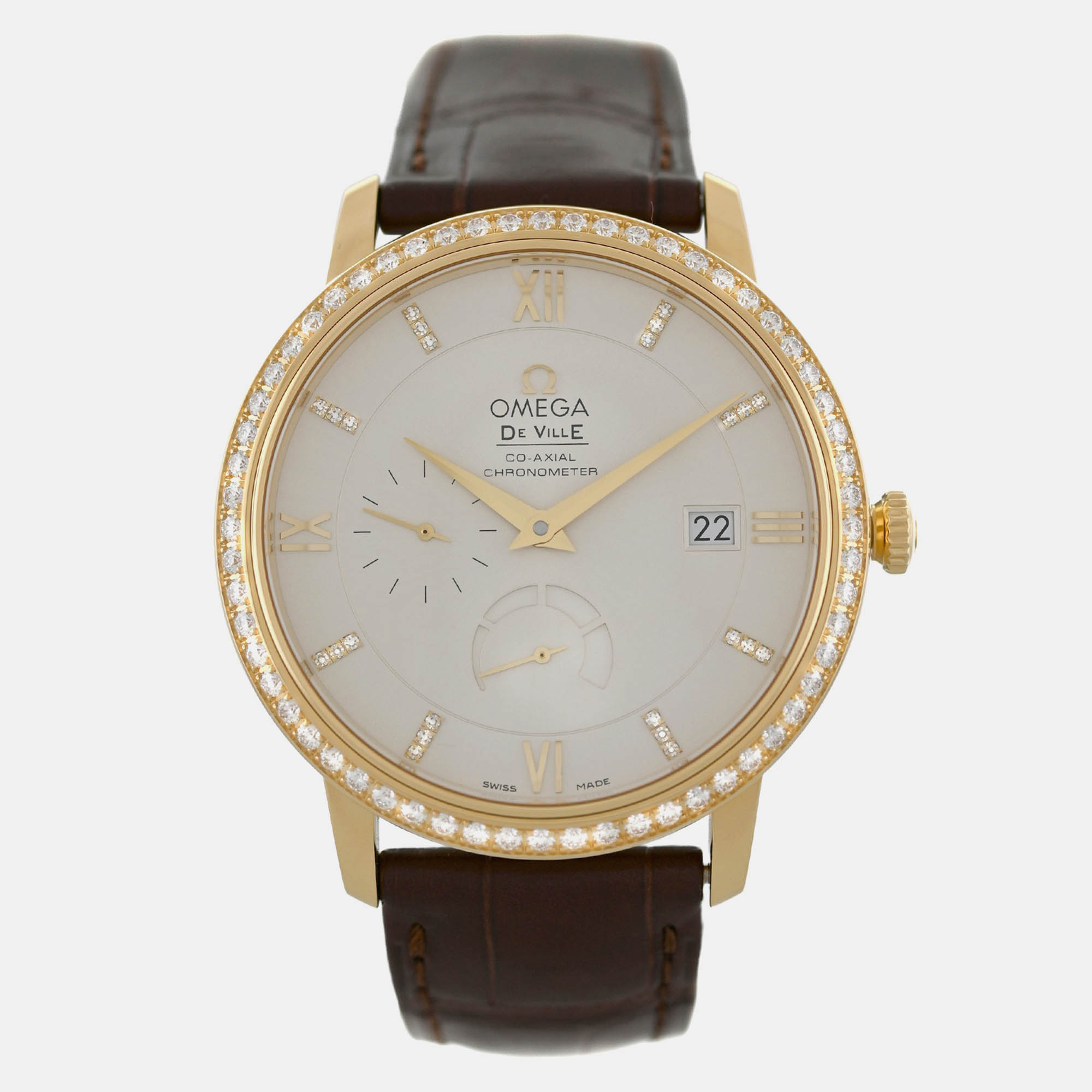 

Omega De Ville 424.58.40.21.52.001 Automatic Silver 18K Yellow Gold Men’s Wristwatch 39.5 mm