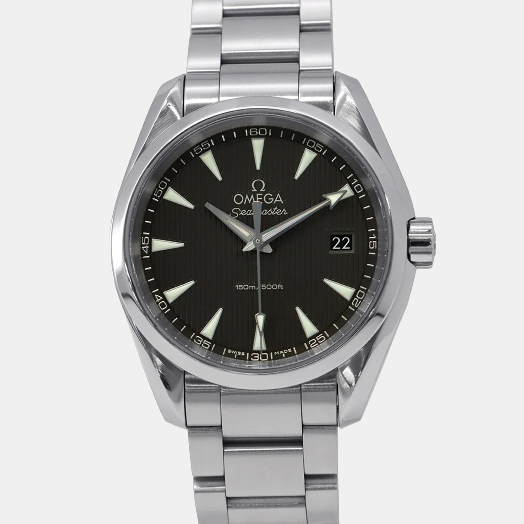 Pre-owned Omega Seamaster Aqua Terra 231.10.39.60.06.001 Quartz Grey Stainless Steel Men's Wristwatch 38.5 Mm In Gray