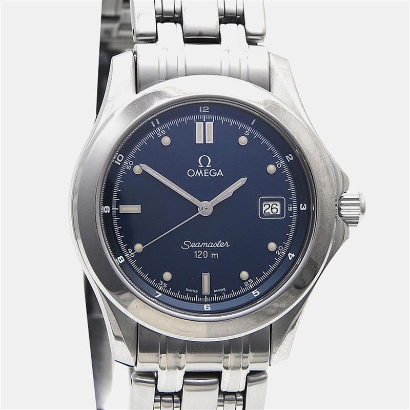 

Omega Seamaster Quartz Stainless Steel Men's Wristwatch 36 mm, Blue