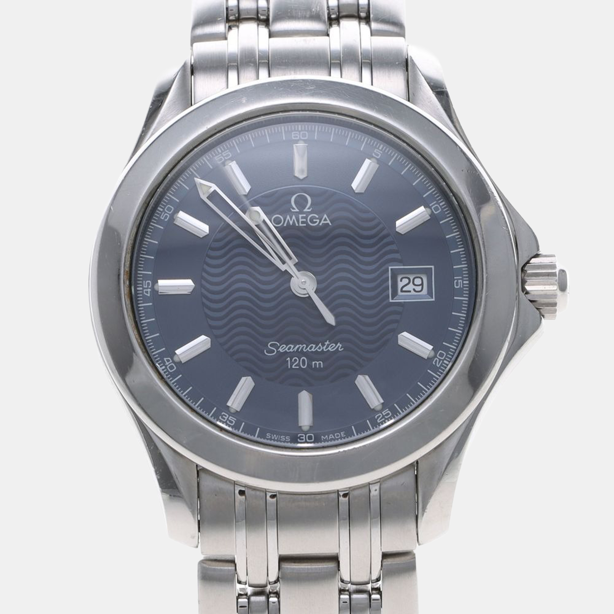 

Omega Seamaster Quartz Stainless Steel Mens Wristwatch 36 mm, Blue