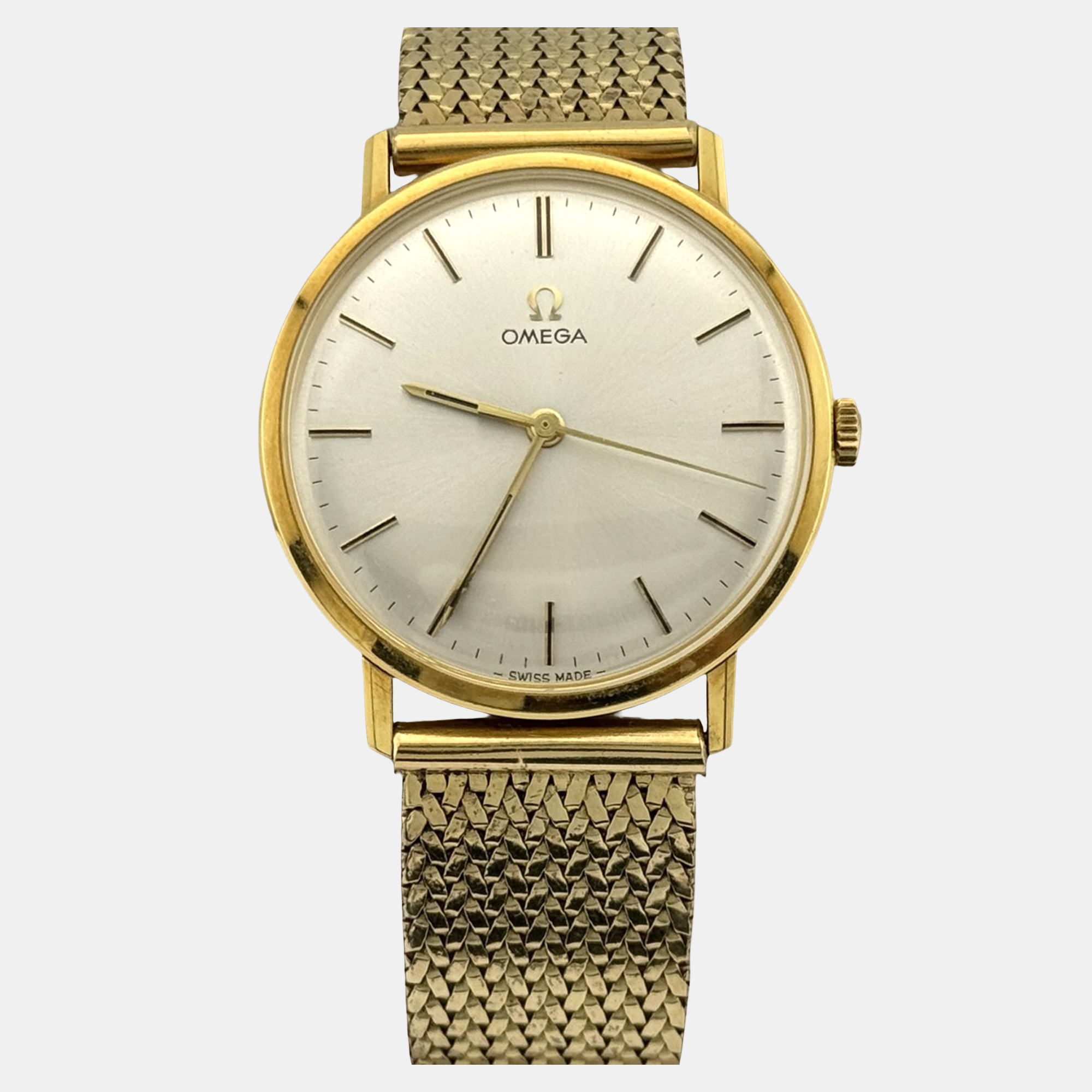 

Omega Classic 131026 Manual Winding Silver 18k Yellow Gold Men's Wristwatch 33 mm