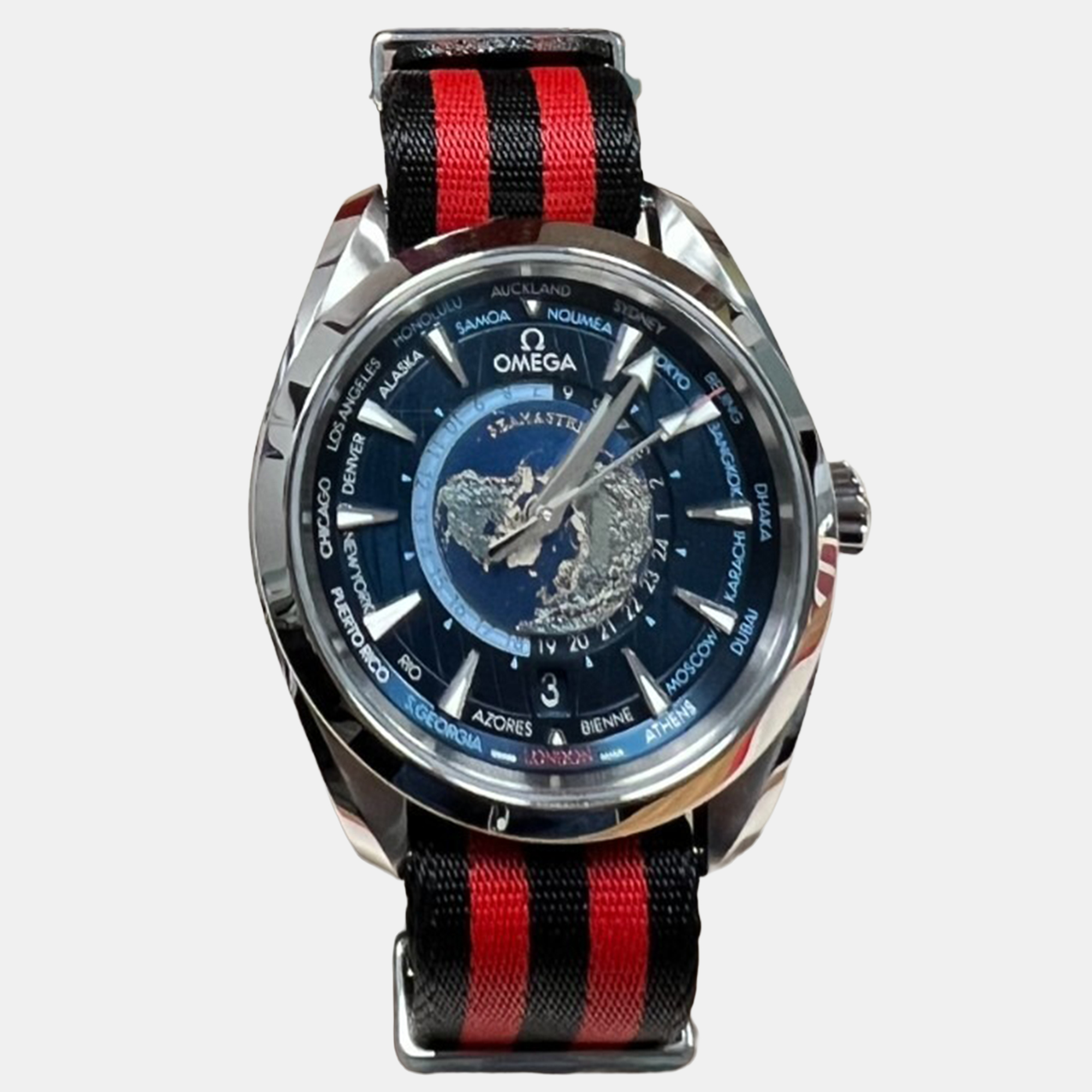 Pre-owned Omega Seamaster Aqua Terra 220.12.43.22.03.001 Automatic Stainless Steel Men's Wristwatch 43 Mm In Blue