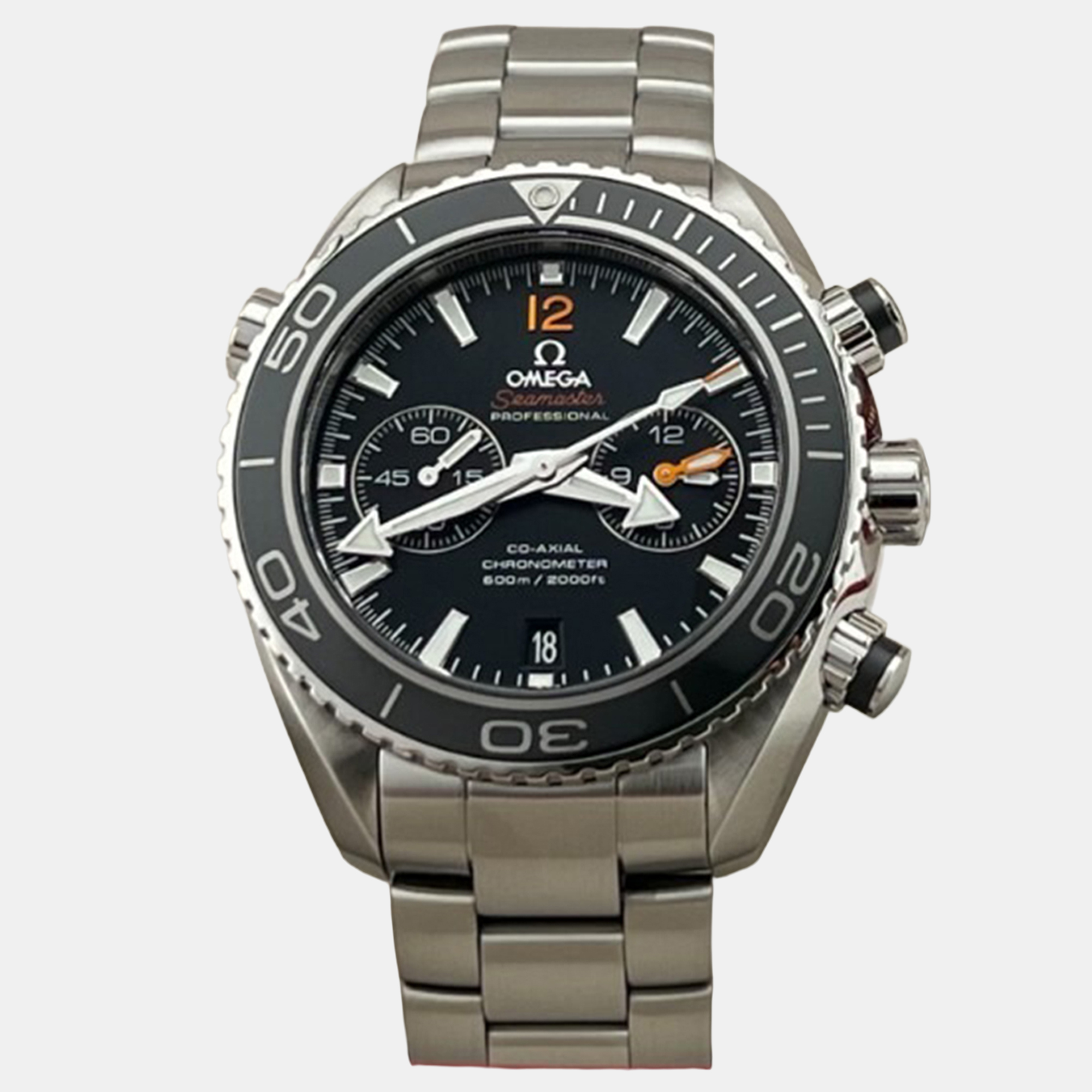 Pre-owned Omega Seamaster Planet Ocean 232.30.46.51.01.003 Automatic Black Stainless Steel Men's Wristwatch 45.5mm
