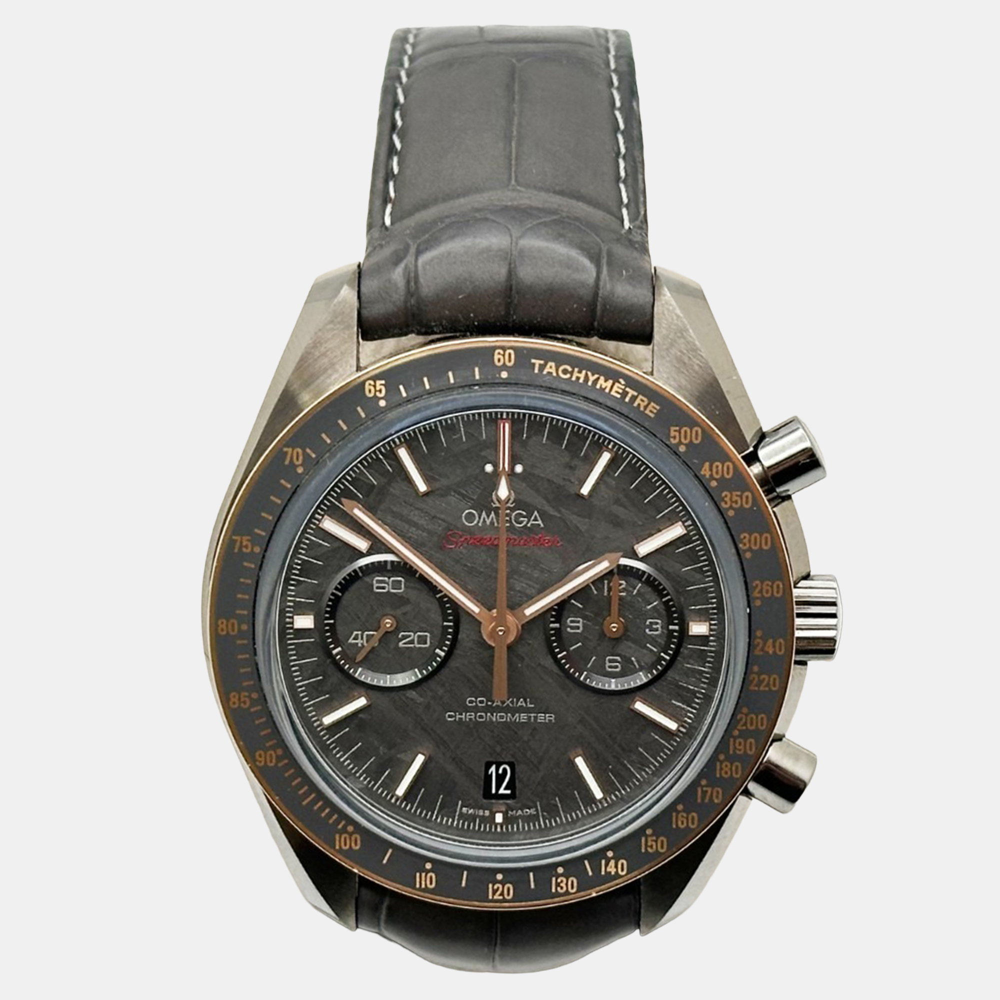 Pre-owned Omega Speedmaster Dark Side Of The Moon Meteorite 311.63.44.51.99.001 Automatic Meteorite Ceramic Men's Wr In Gray