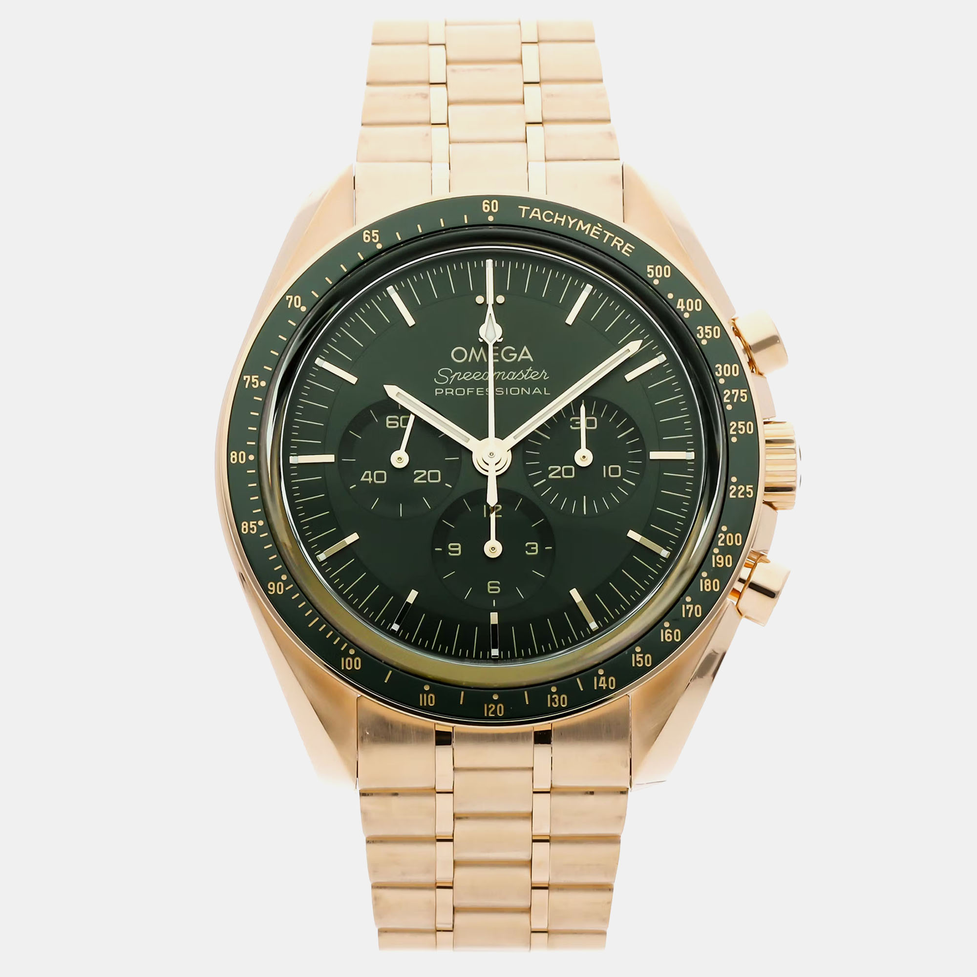 Pre-owned Omega Speedmaster Moonwatch Professional Moonshine In Green