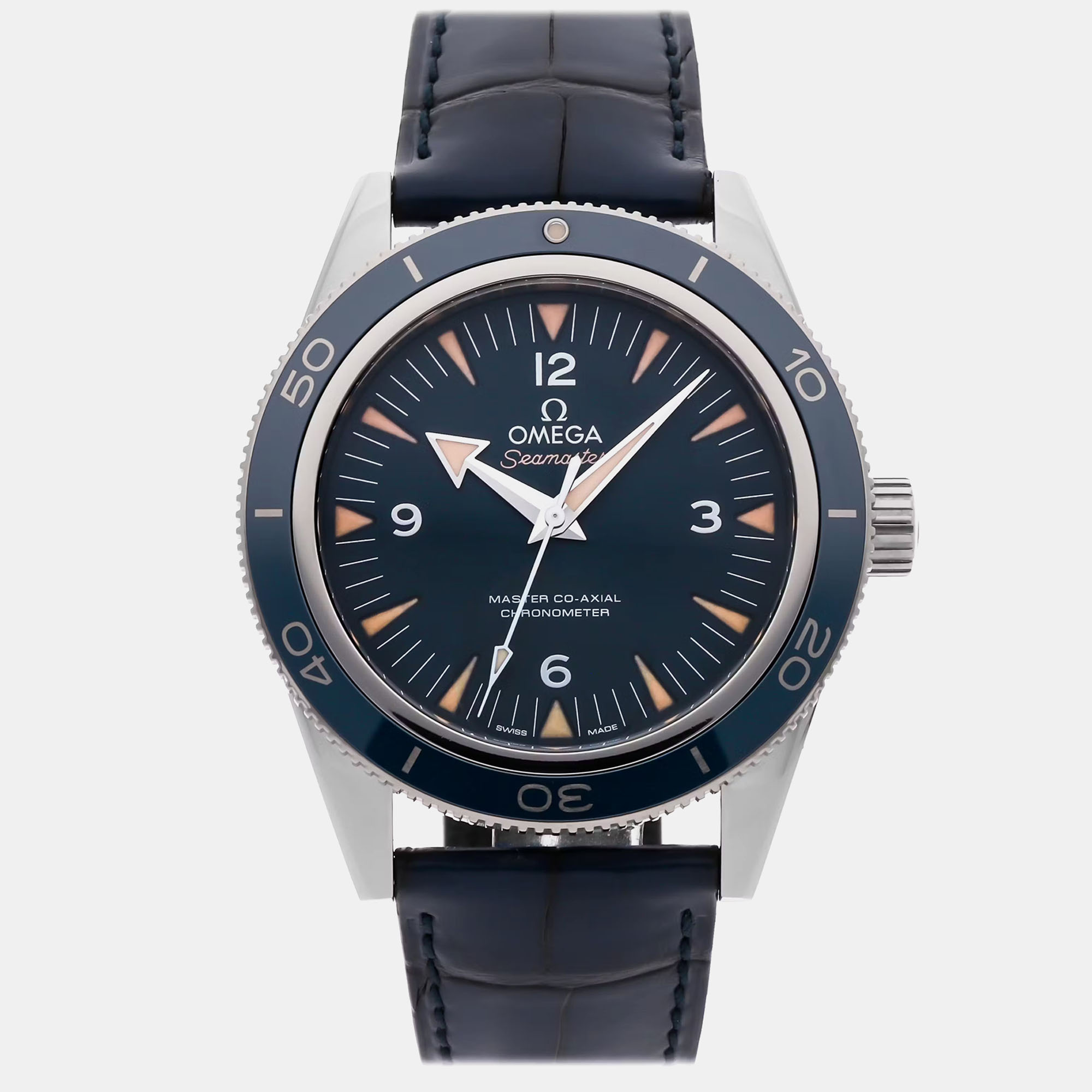 Pre-owned Omega Seamaster 300m 233.92.41.21.03.001 41 Mm In Blue