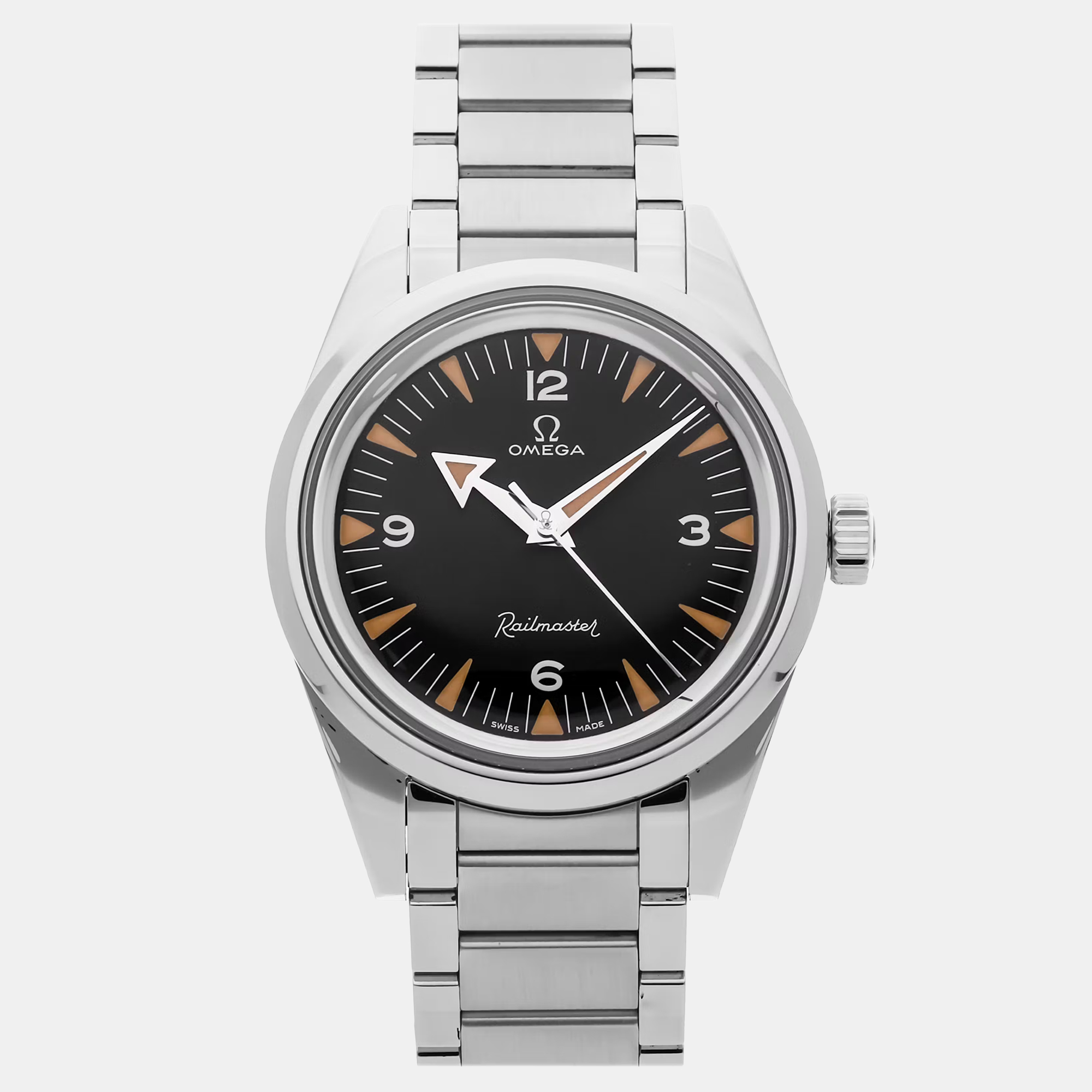 

Pre-Owned Omega Railmaster The 1957 Trilogy Limited Edition 220.10.38.20.01.002 Automatic Men's Watch 38 mm, Black