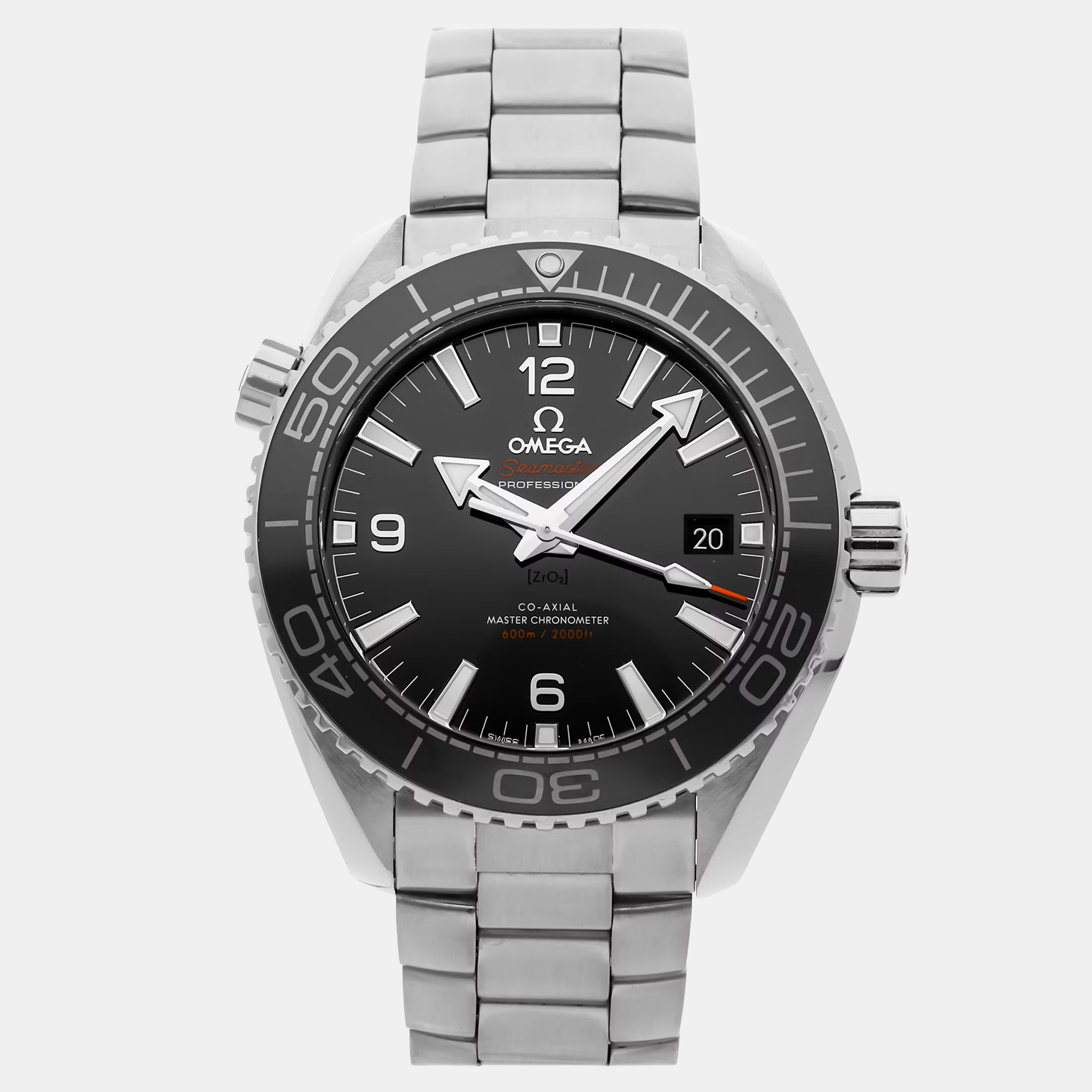 Pre-owned Omega Seamaster Planet Ocean 600m 215.30.44.21.01.001 Automatic Men's Watch 43 Mm In Black