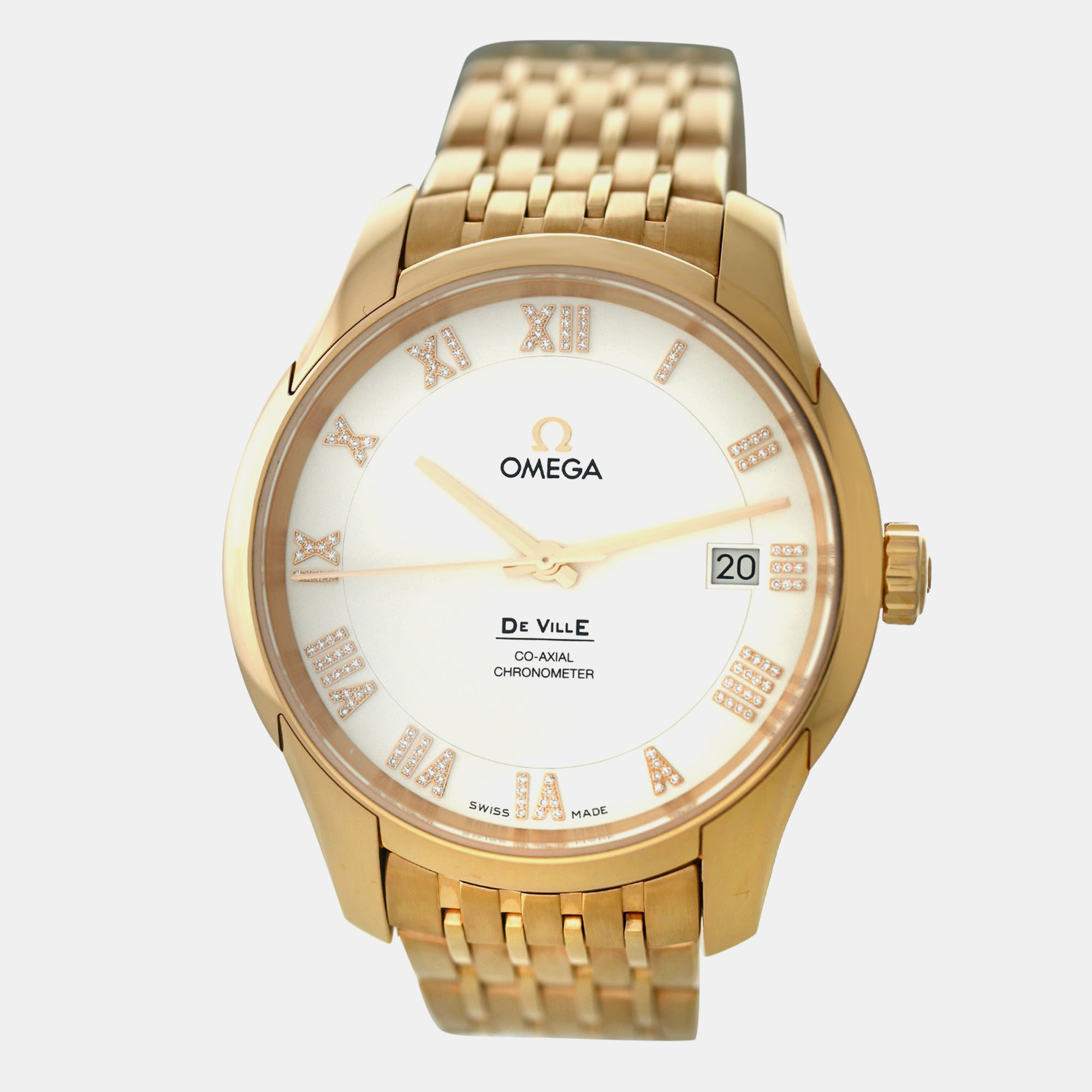 

Omega De Ville 431.50.41.21.52.001 Automatic White diamonds 18k rose gold Men's Wristwatch 41 mm