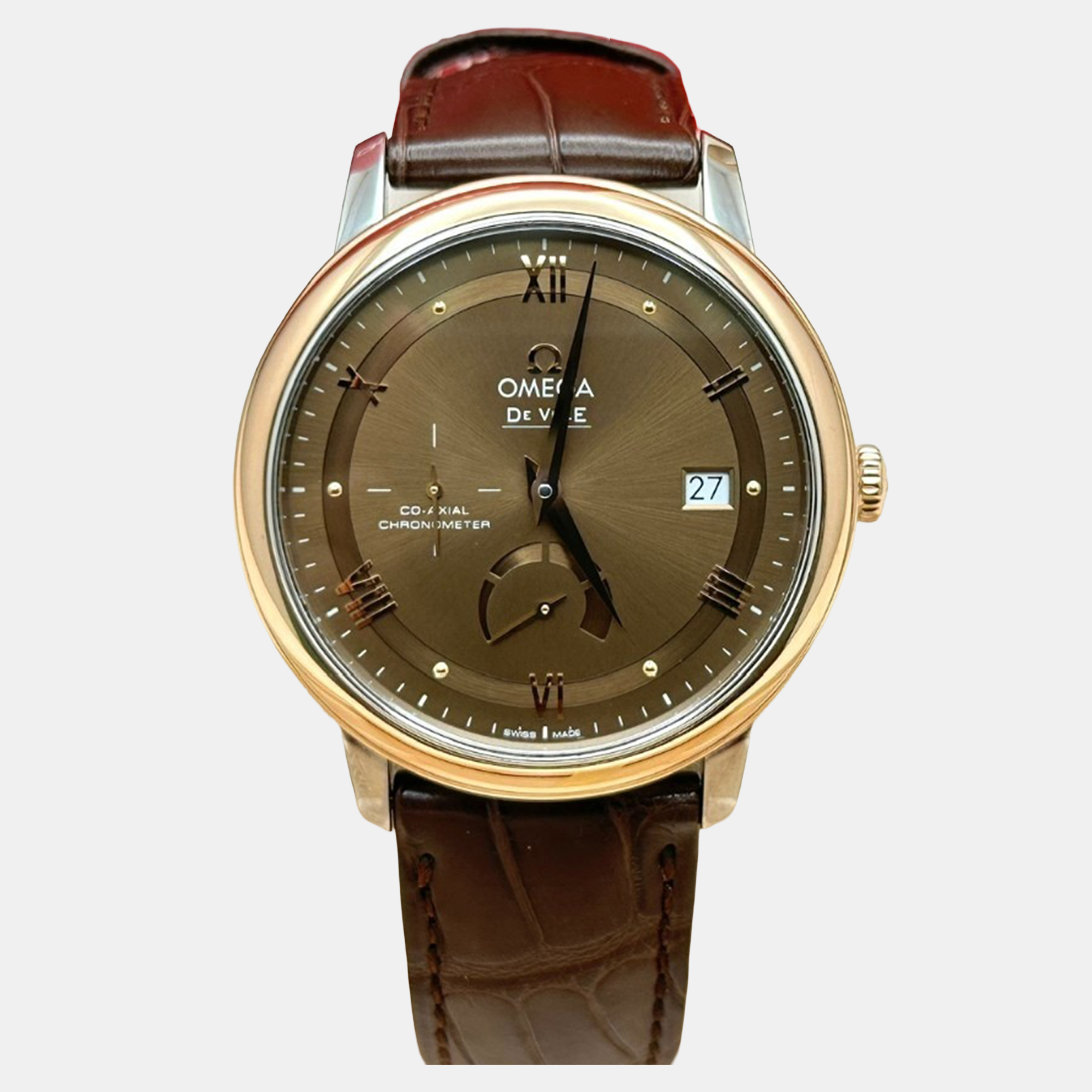 

Omega De Ville Prestige 424.23.40.21.13.001 Automatic Brown Dial 18K Rose Gold Stainless Steel Men's Wristwatch