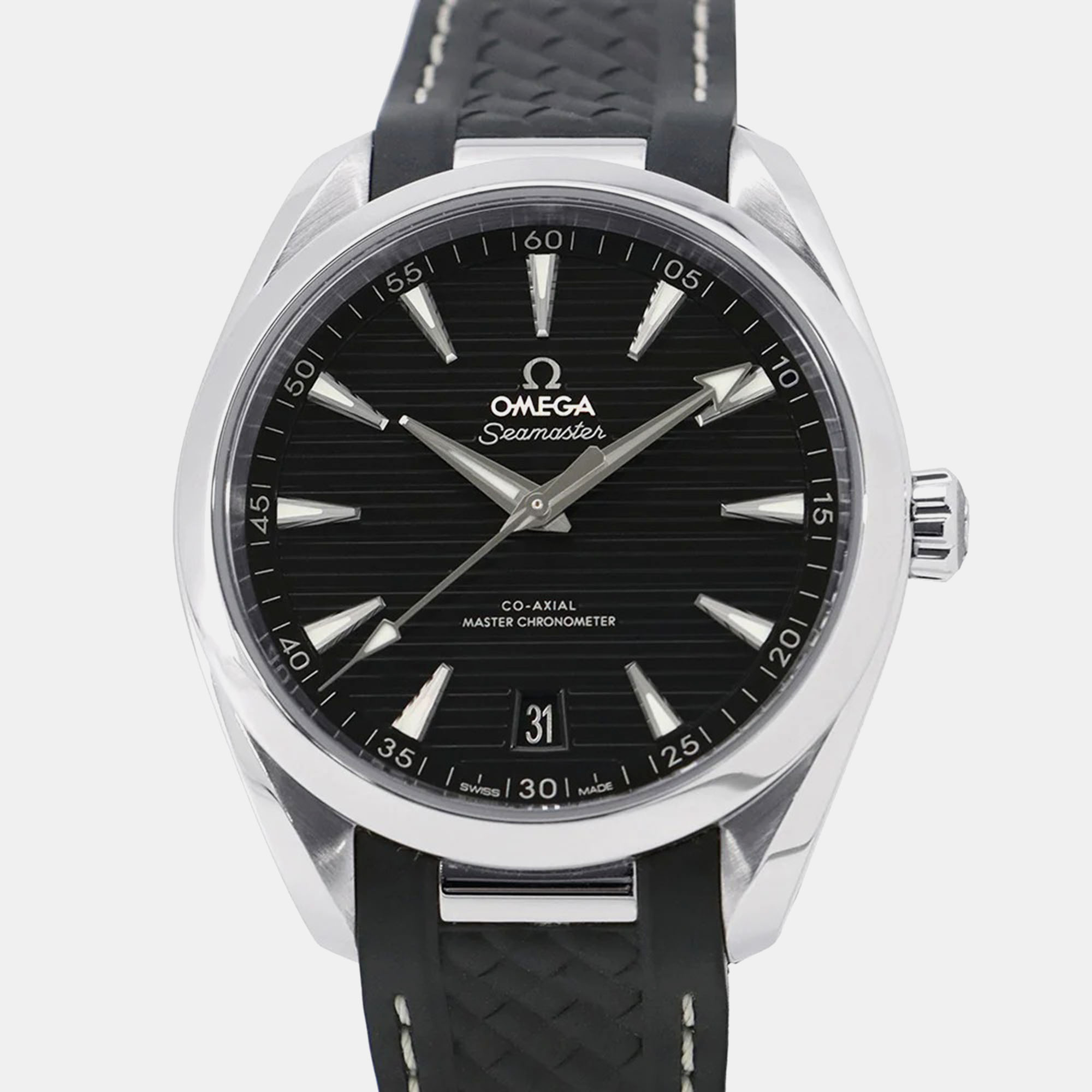 Pre-owned Omega Seamaster Aqua Terra 220.12.41.21.01.001 Automatic Black Stainless Steel Men's Wristwatch 41 Mm