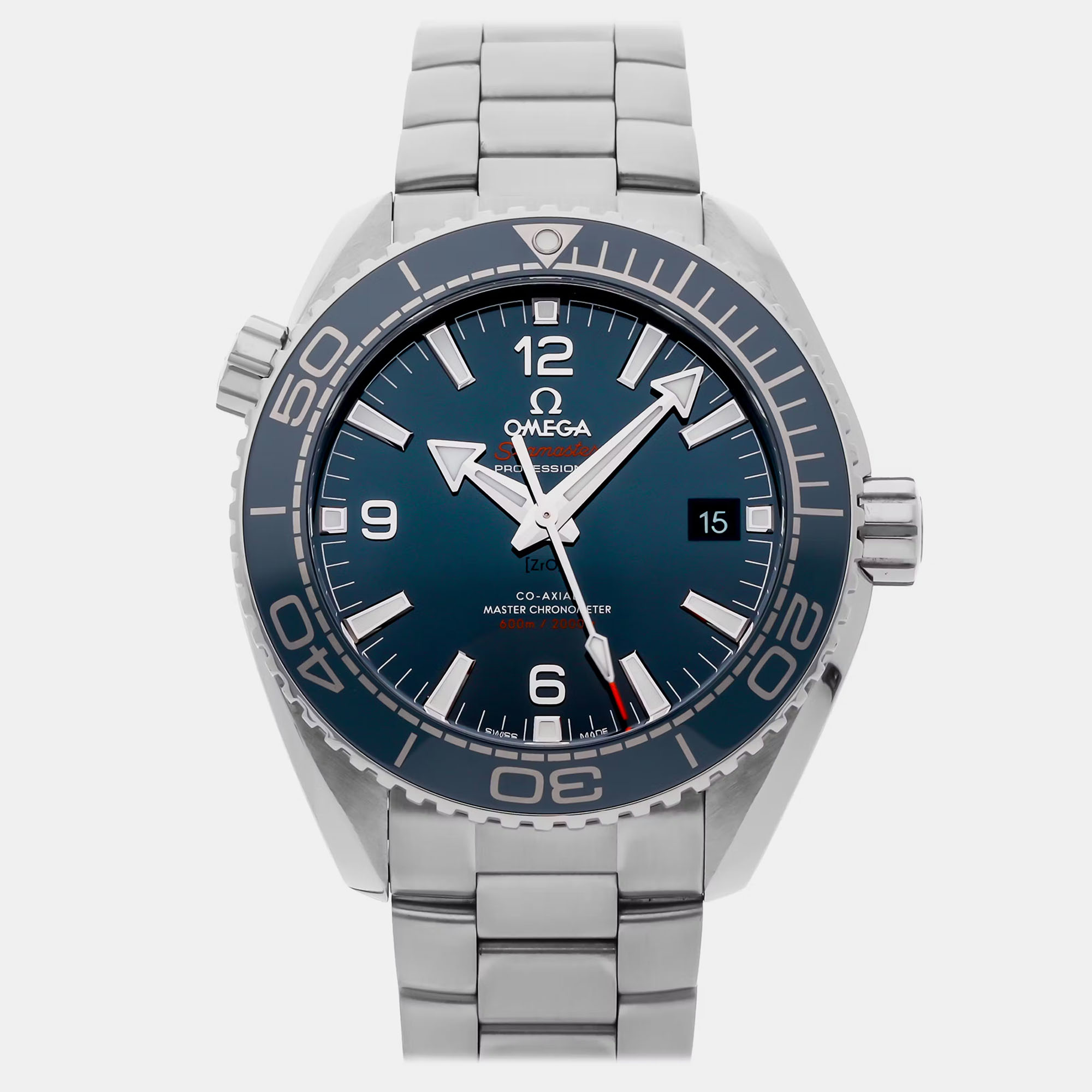 

Pre-Owned Omega Seamaster Planet Ocean 600M 215.30.44.21.03.001 Blue Automatic Stainless Steel Men's Wristwatch 43 mm