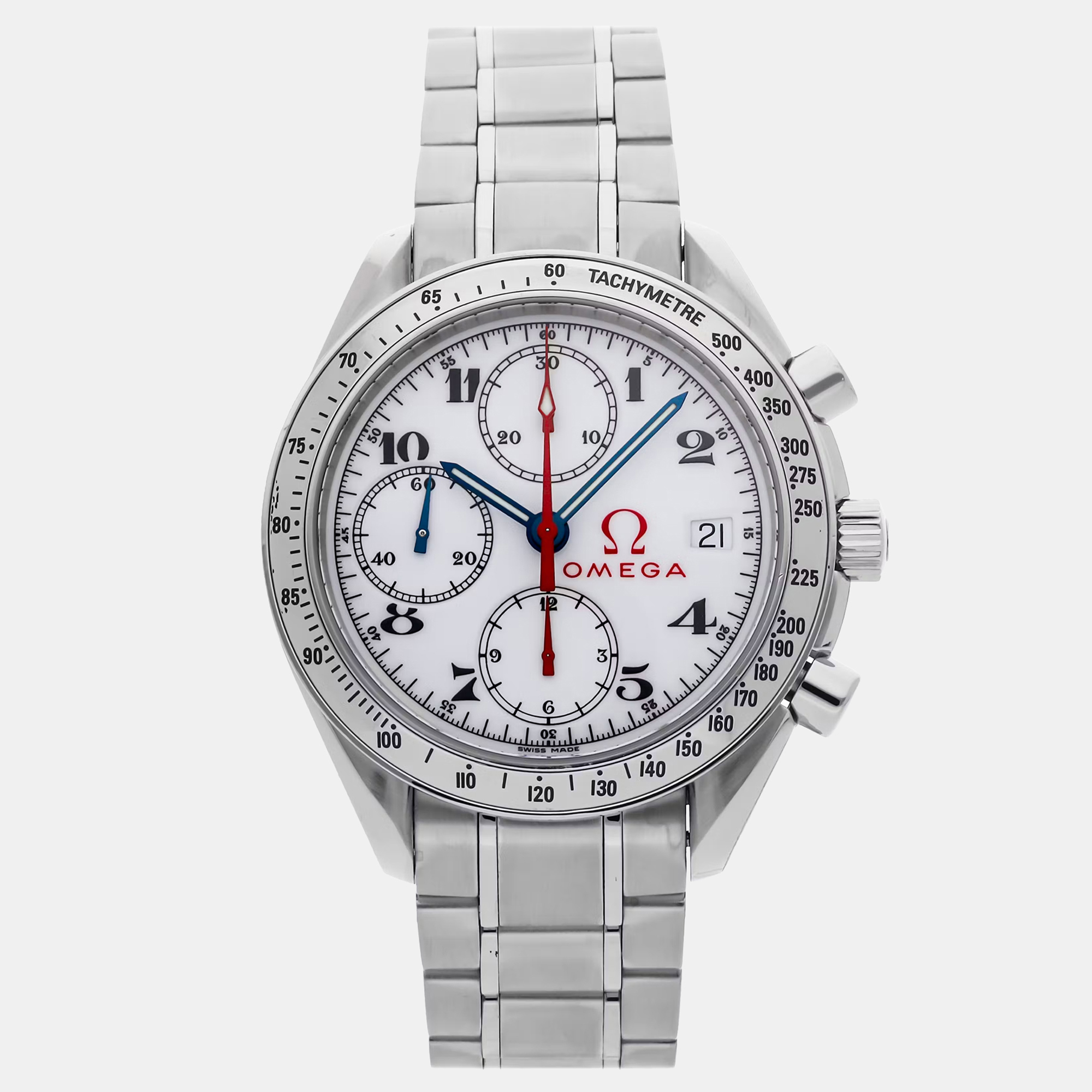 

Pre-Owned Omega Speedmaster Date Chronograph Olympic Collection 3513.20.00 39 mm, White