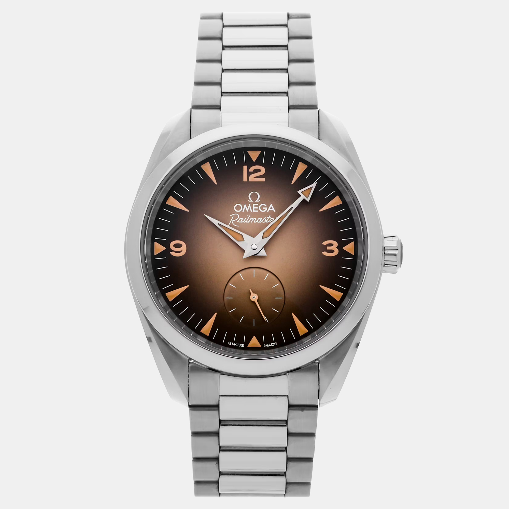 

Pre-Owned Omega Seamaster Railmaster 235.10.38.20.13.001 Brown Automatic Stainless Steel Men's Wristwatch 38 mm