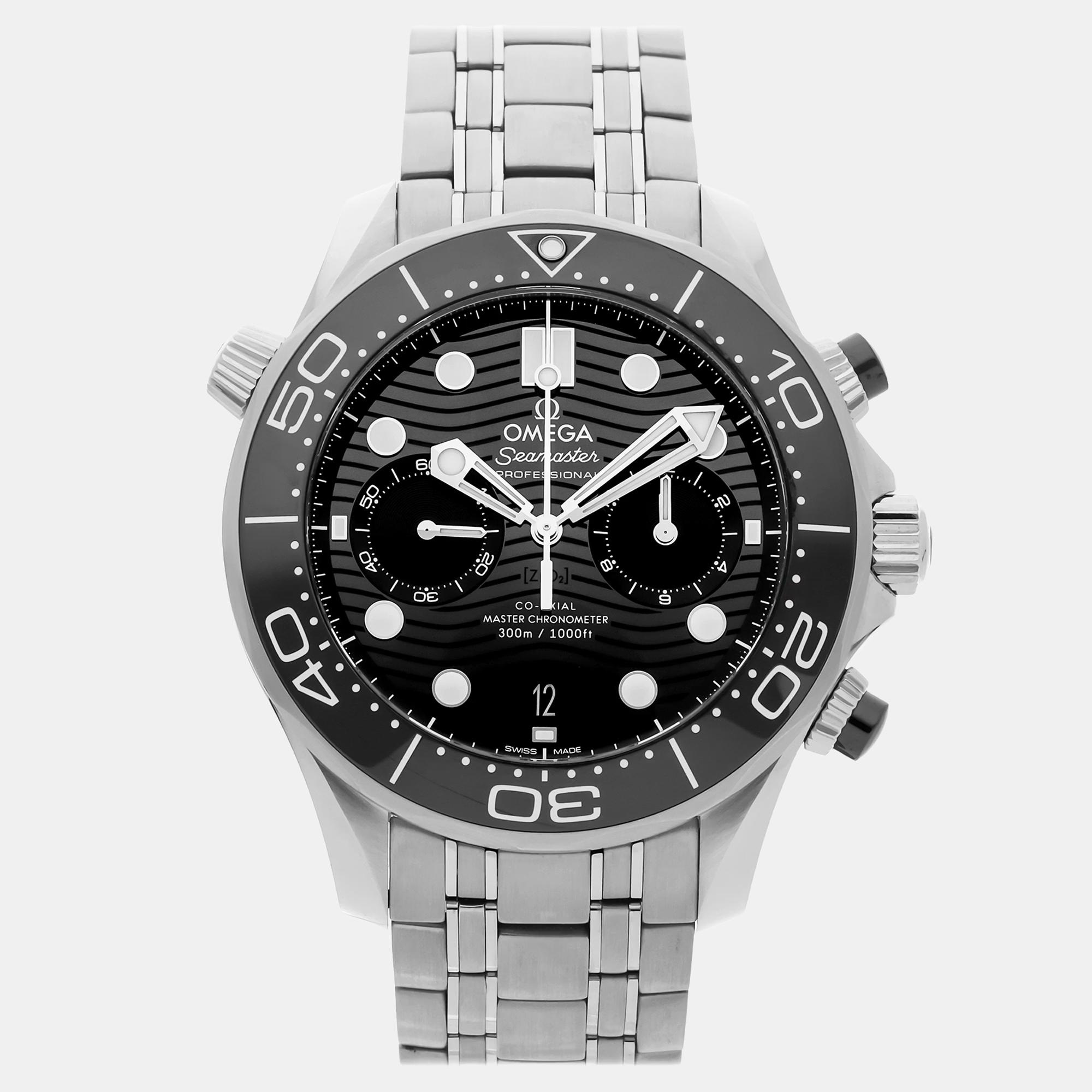 Pre-Owned Omega Seamaster Diver 300M Chronograph 210.30.44.51.01.001 Black Automatic Stainless Steel Men’s Wristwatch 44 MM